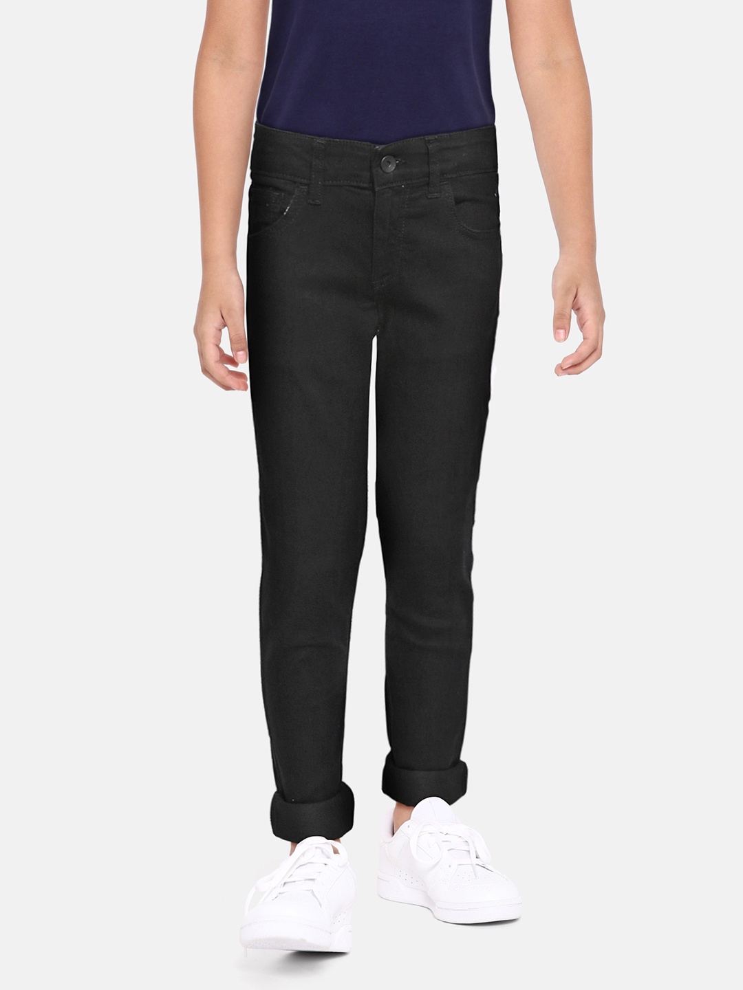 

United Colors of Benetton Boys Black Slim Fit Mid-Rise Clean Look Stretchable Jeans