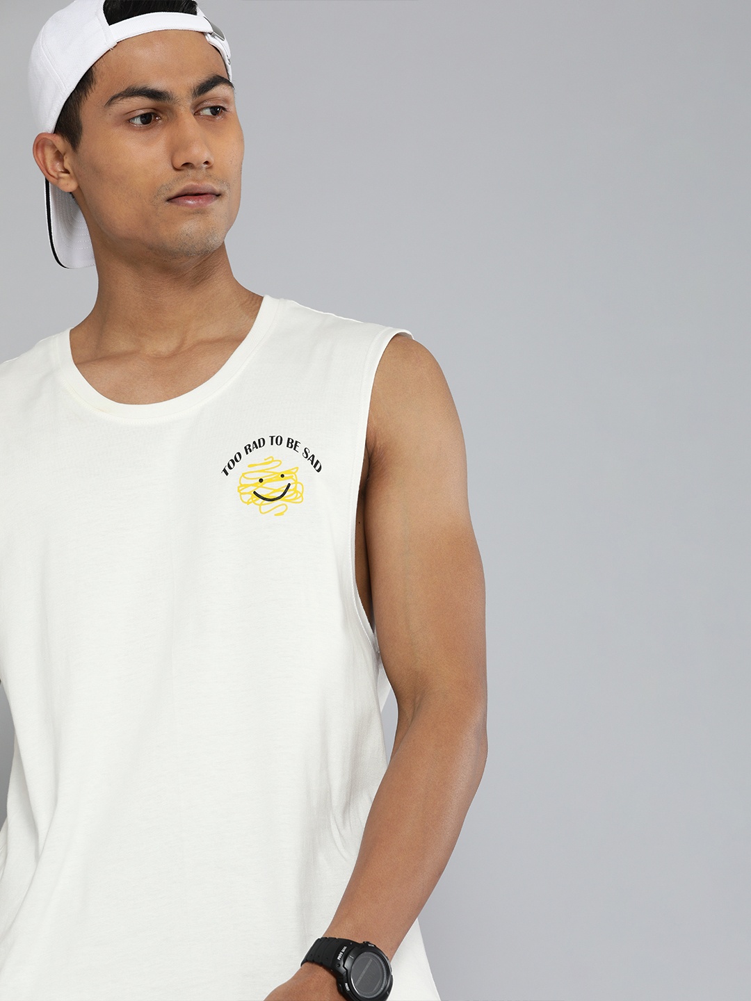 

Kook N Keech Men White Solid Round Neck Pure Cotton T-shirt with Printed Detailing