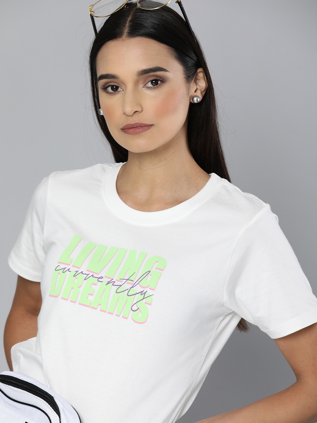 

Kook N Keech Women White Printed Round Neck Pure Cotton T-shirt