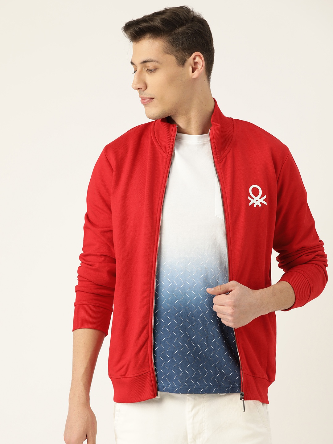 

United Colors of Benetton Men Red Solid Sweatshirt