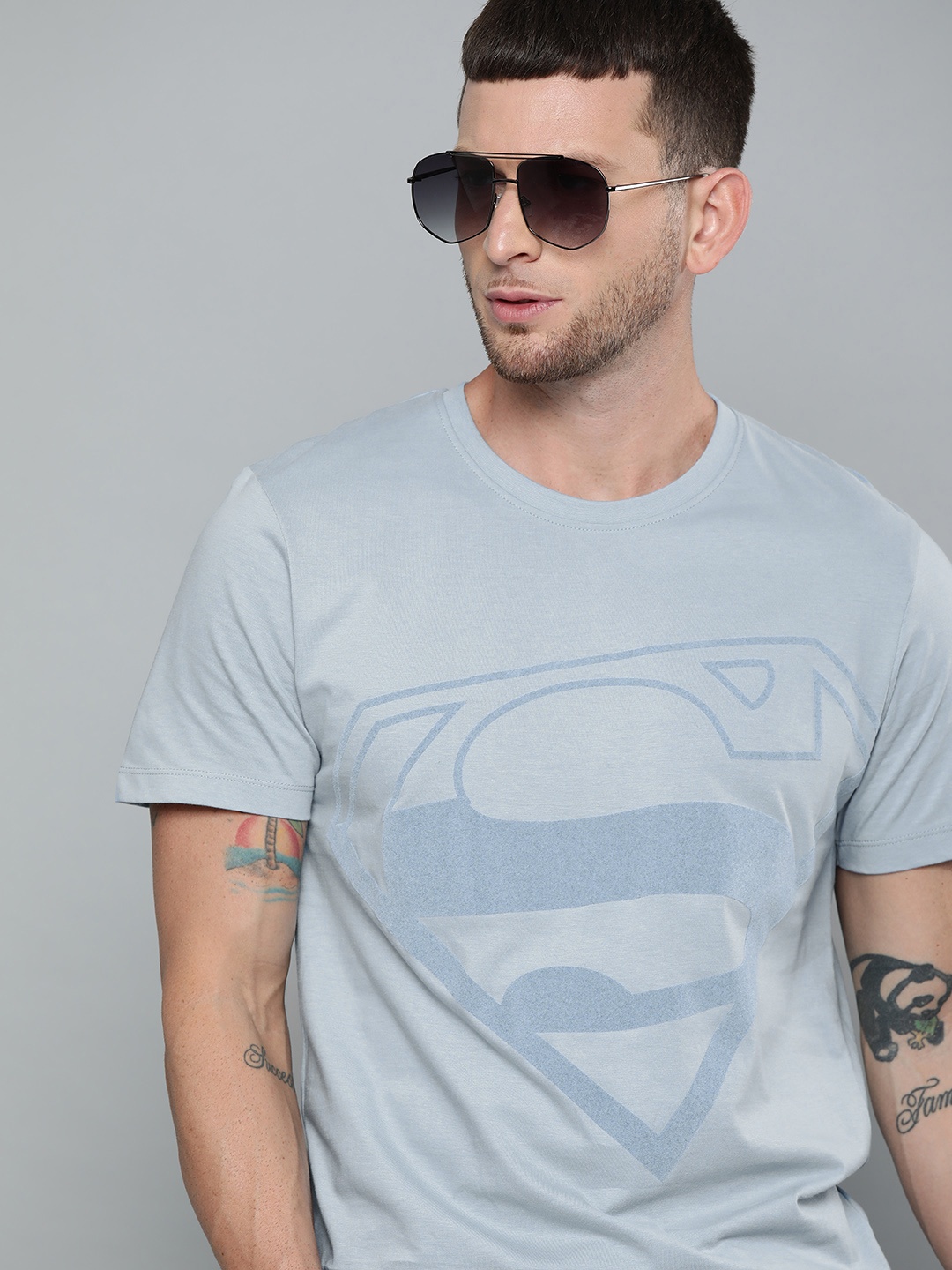 

Kook N Keech Superman Men Blue Pure Cotton Printed Round Neck Pure Cotton T-shirt