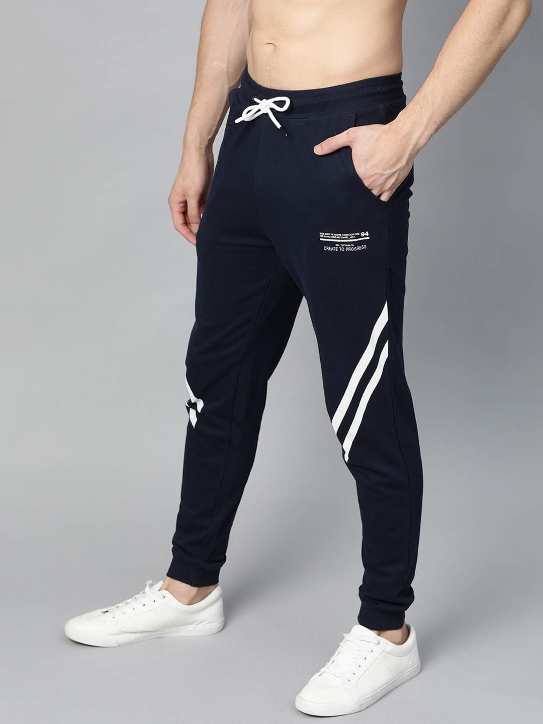 

Kook N Keech Men Navy Blue Pure Cotton Solid Joggers