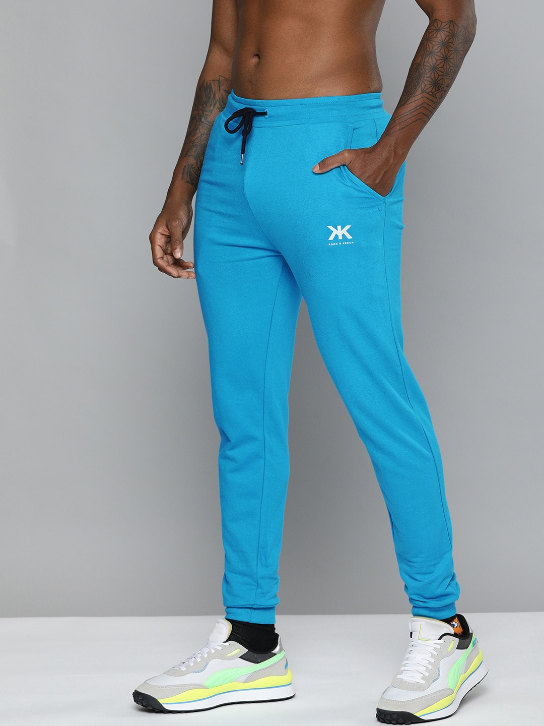 

Kook N Keech Men Blue Solid Slim Fit Joggers