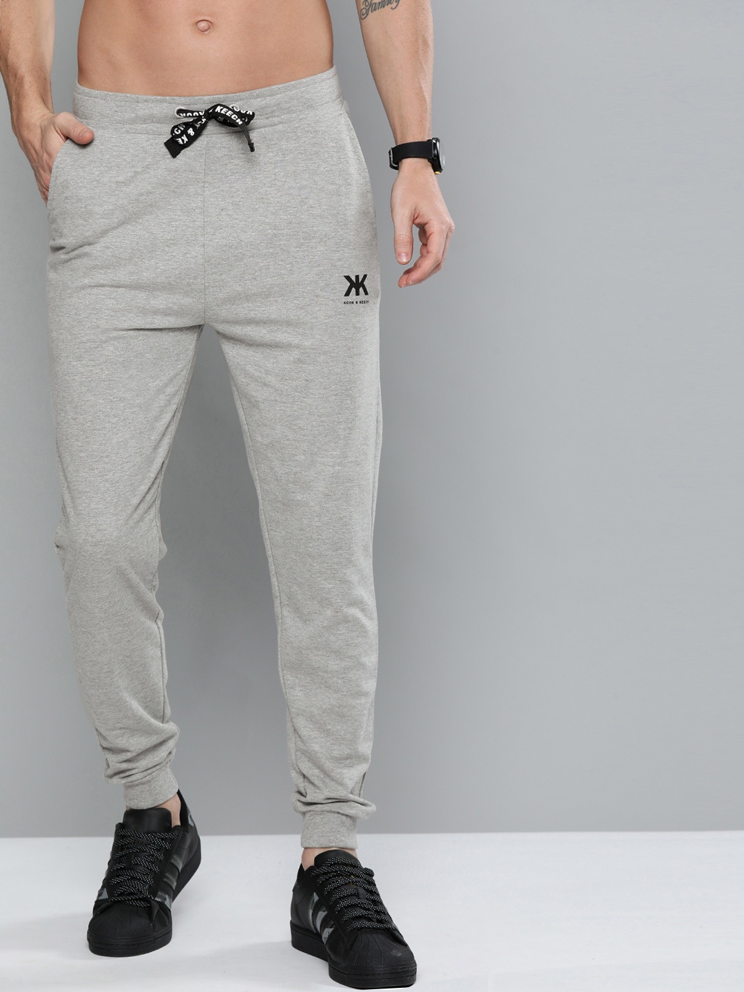 

Kook N Keech Men's Grey Melange Solid Track Pants