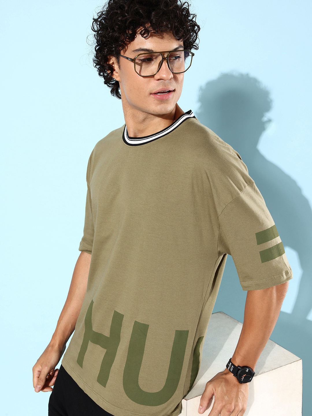 

Kook N Keech Marvel Olive Green Back Street Boys Printed Pure Cotton Oversized T-shirt