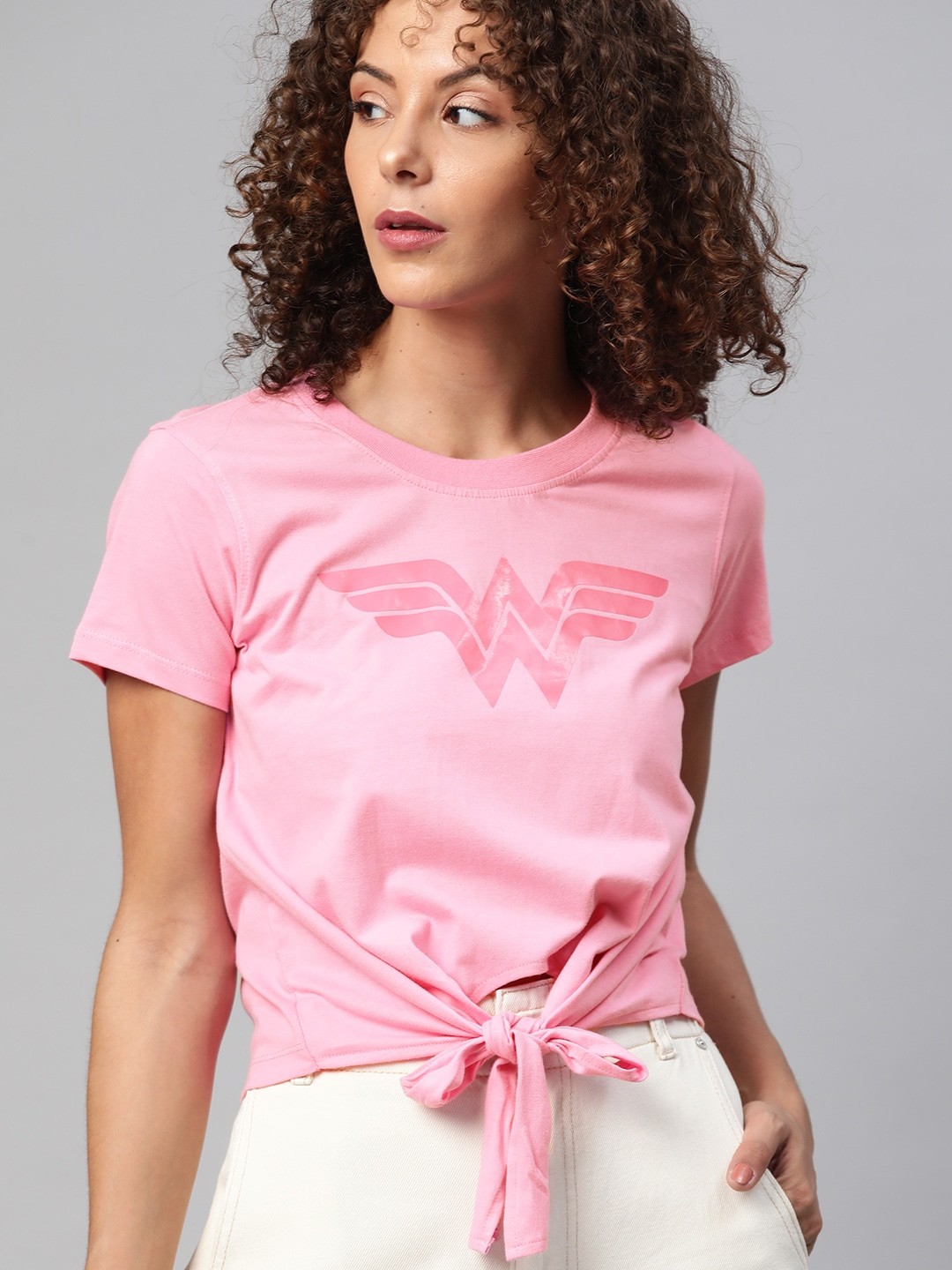 

Wonder Woman Pink Printed T-shirt