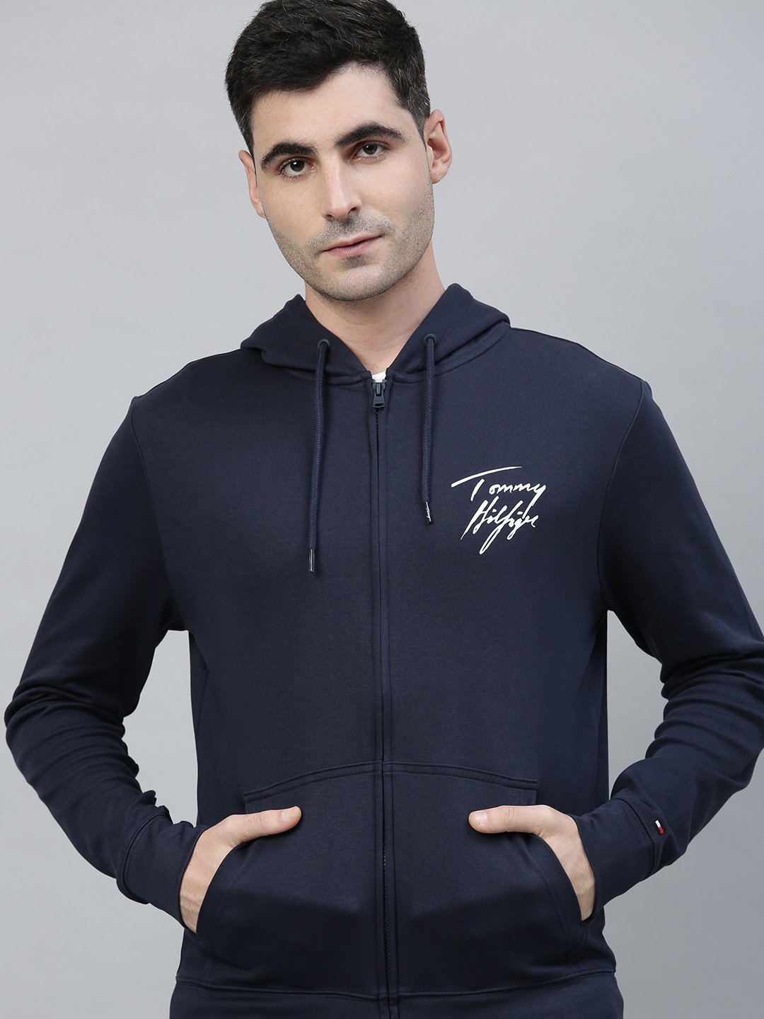 

Tommy Hilfiger Men Navy Blue Solid Sweatshirt