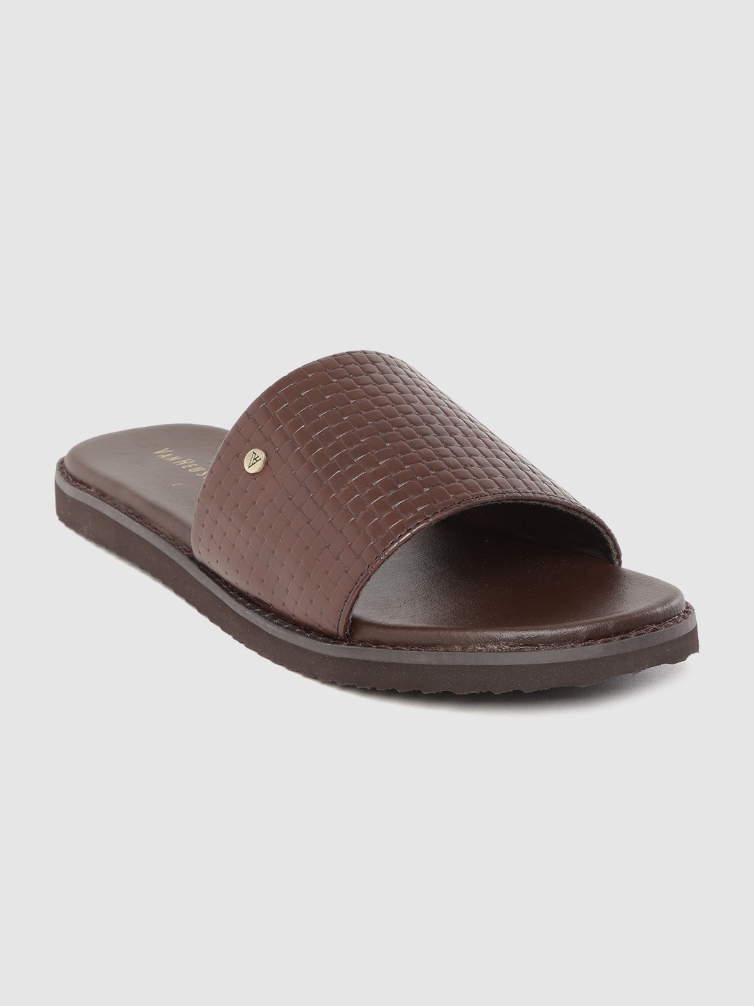 

Van Heusen Men Coffee Brown Basket Weave Pattern Comfort Sandals