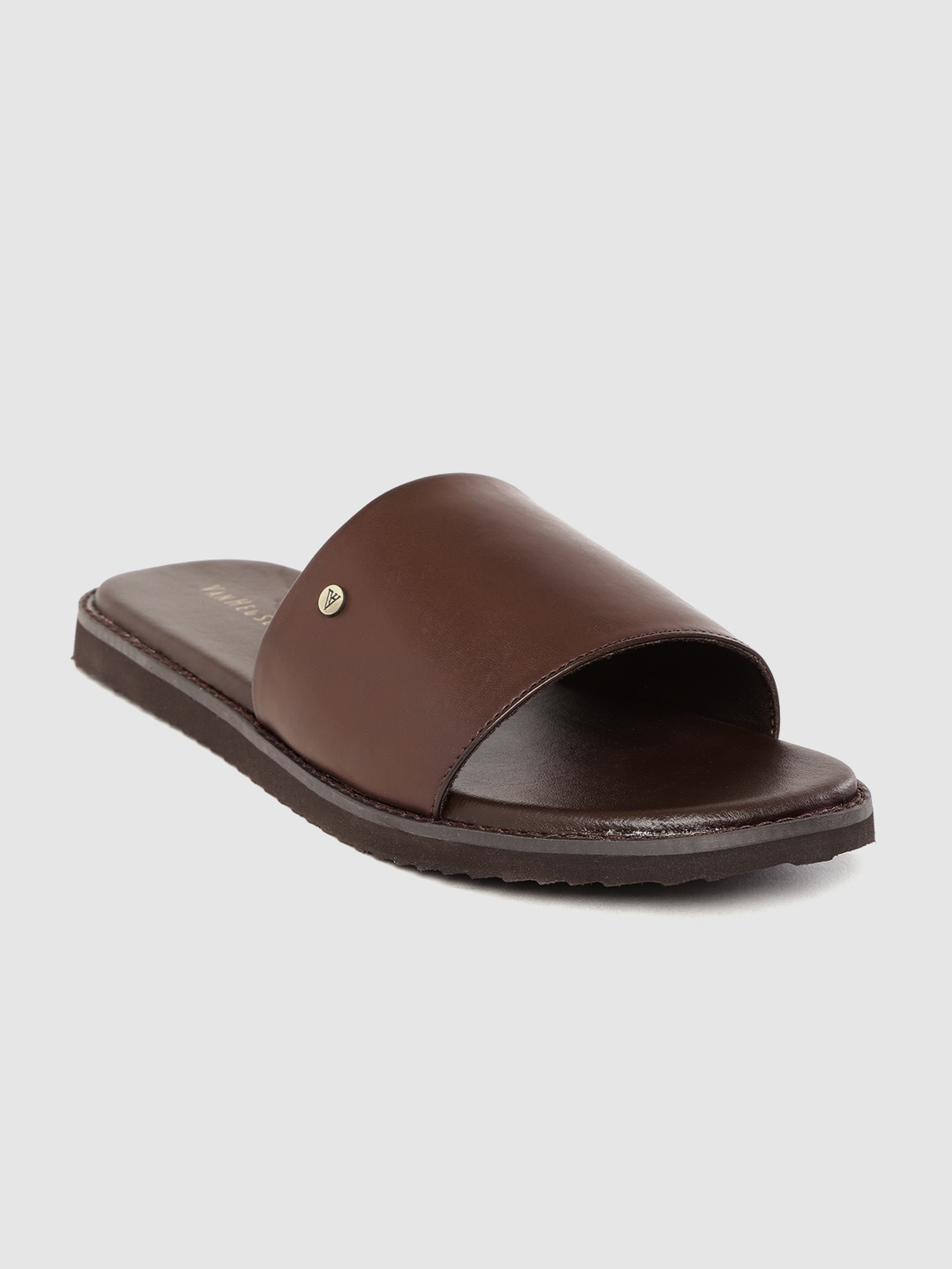 

Van Heusen Men Coffee Brown Solid Comfort Sandals