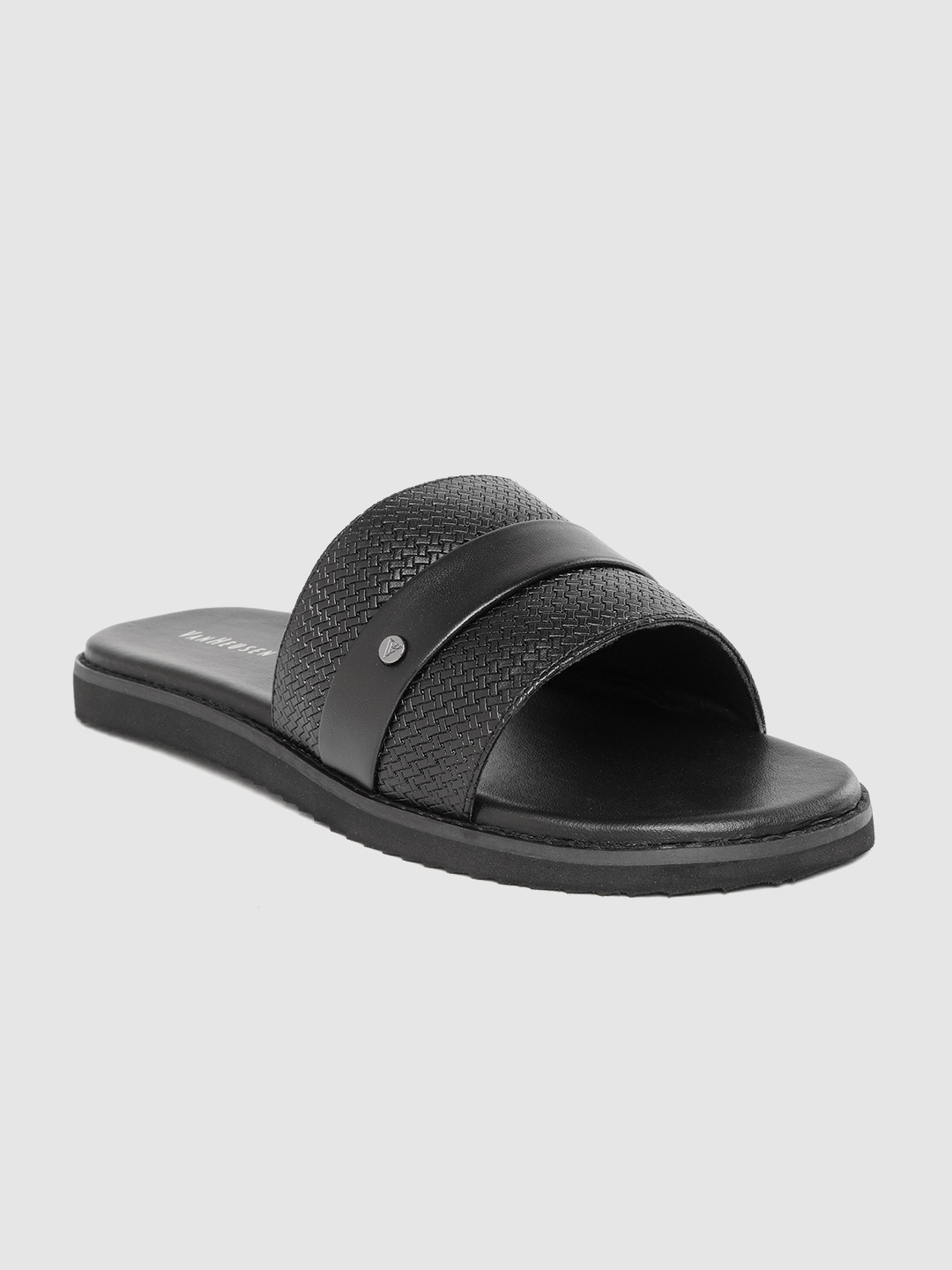 

Van Heusen Men Black Basket Weave Textured Comfort Sandals