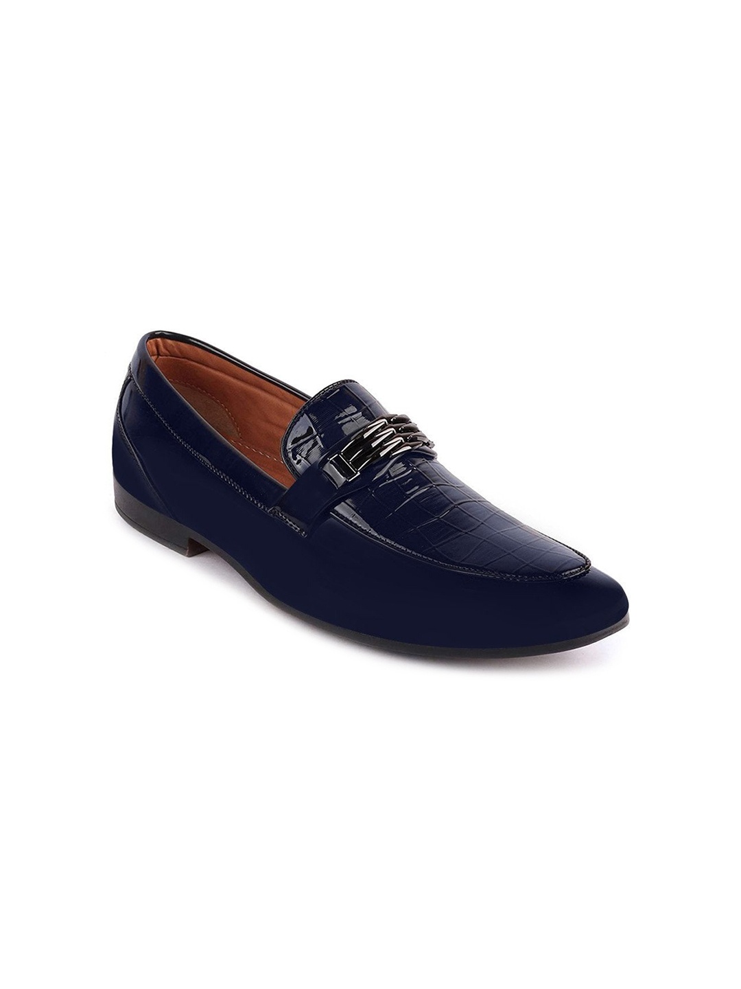 

FAUSTO Men Blue Patent Leather Loafers