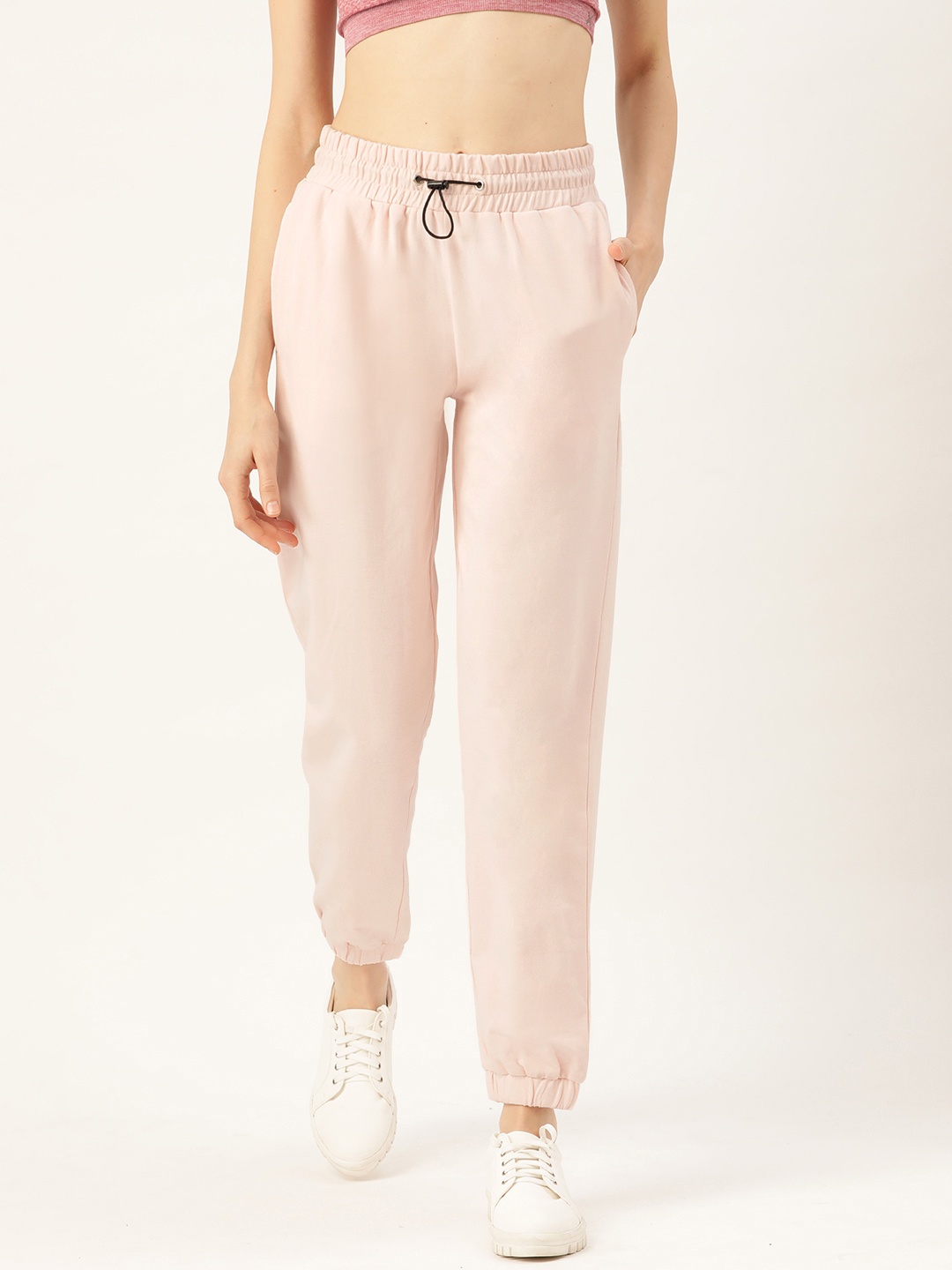 

Besiva Women Pink Pure Cotton Solid Joggers