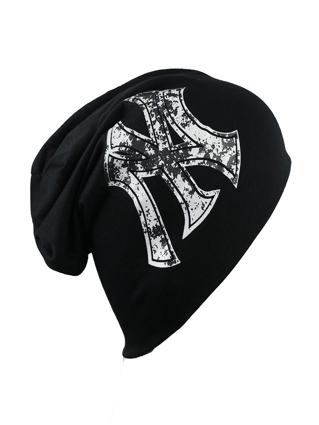 

Bunnywave Unisex Black Printed Beanie