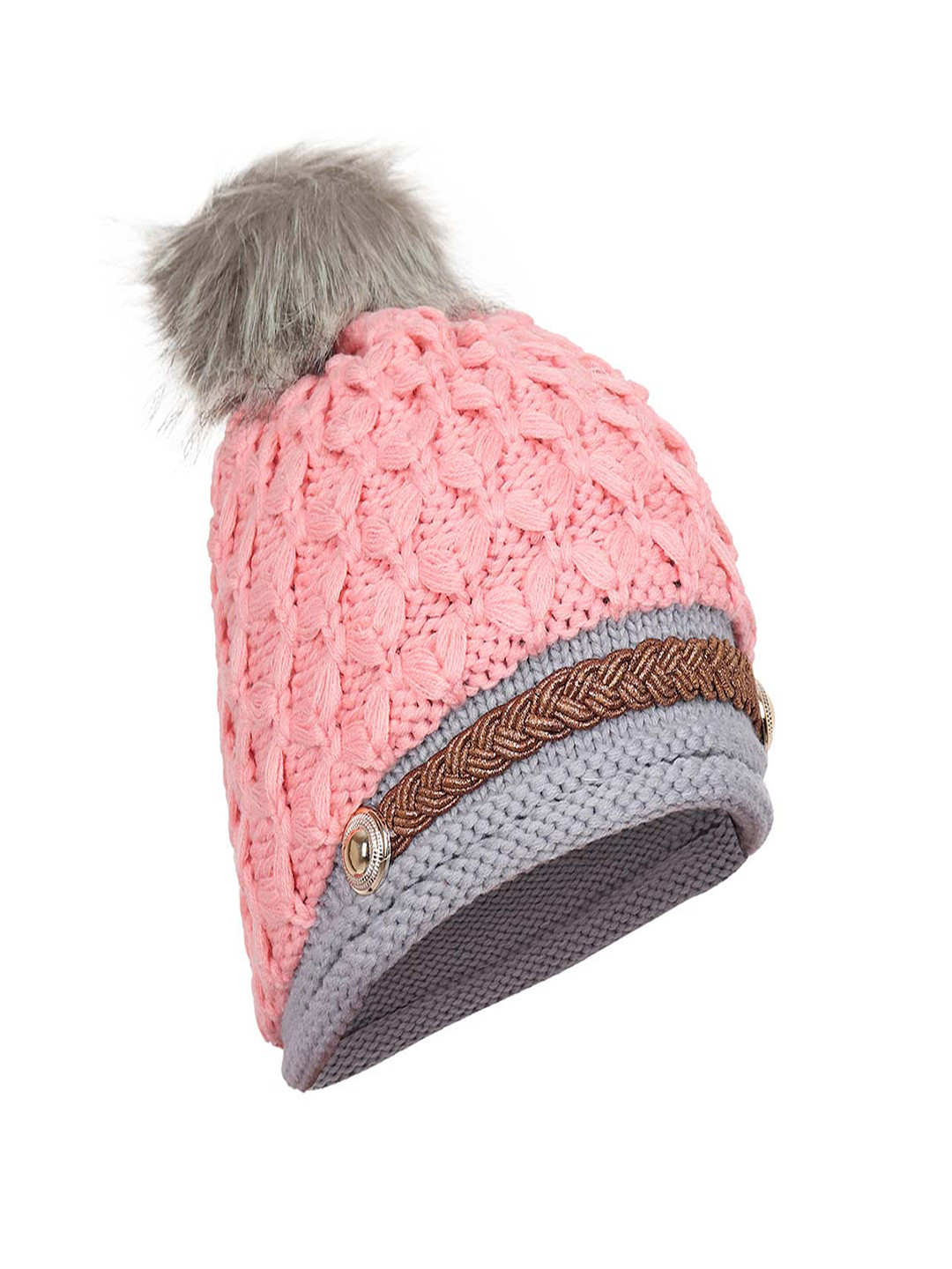 

Bunnywave Unisex Pink Self Design Beanie