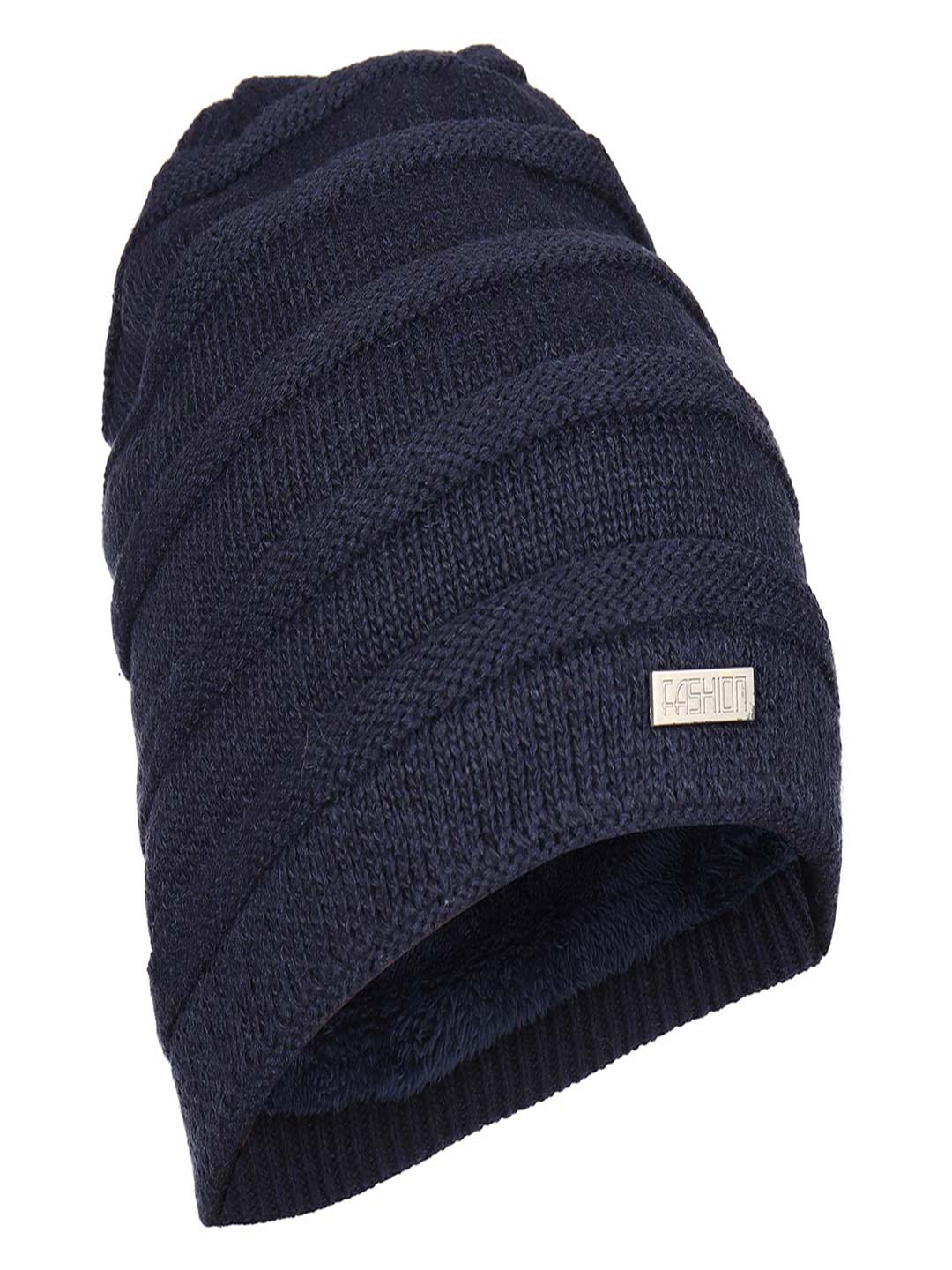 

Bunnywave Unisex Blue Self Design Beanie