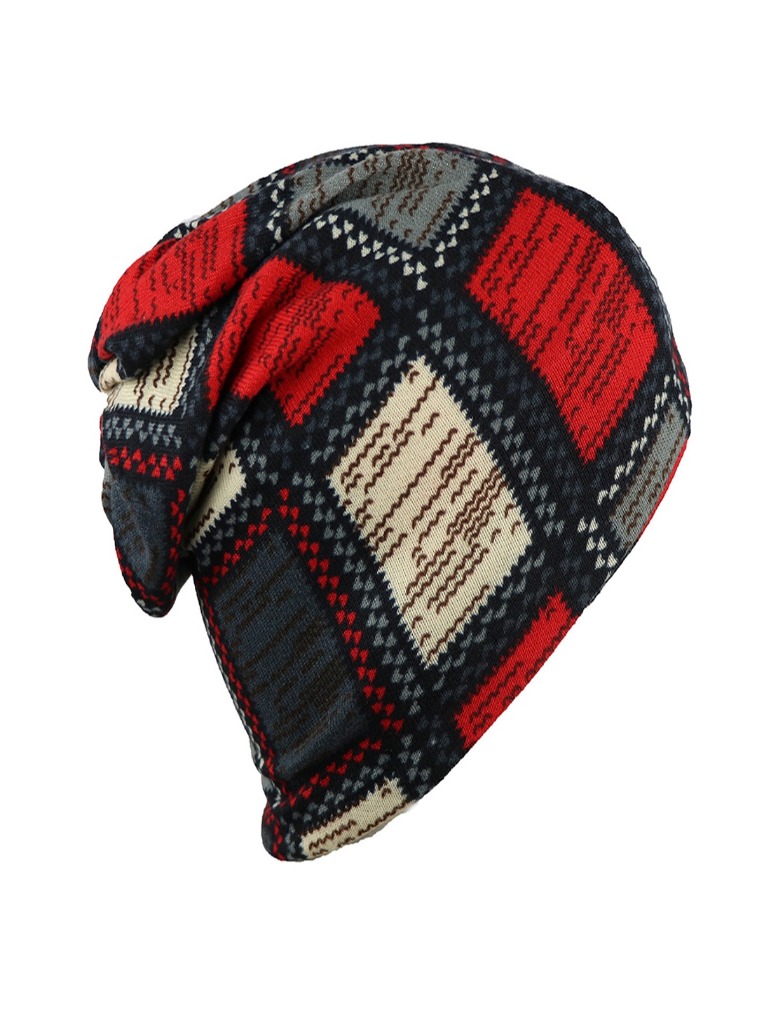 

Bunnywave Unisex Multicoloured Self Design Beanie, Multi