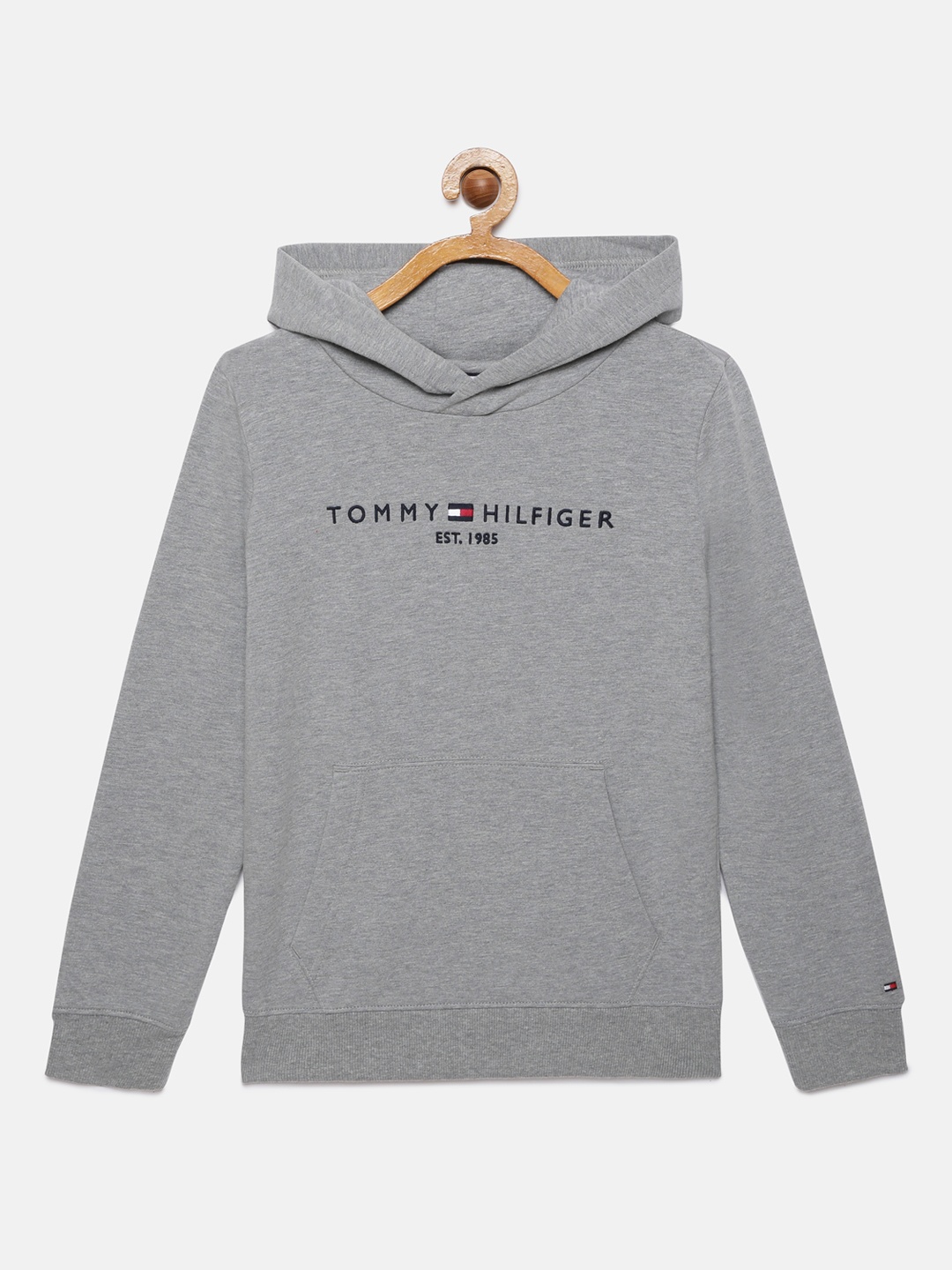 

Tommy Hilfiger Boys Grey Printed Organic Cotton Hooded Sweatshirt