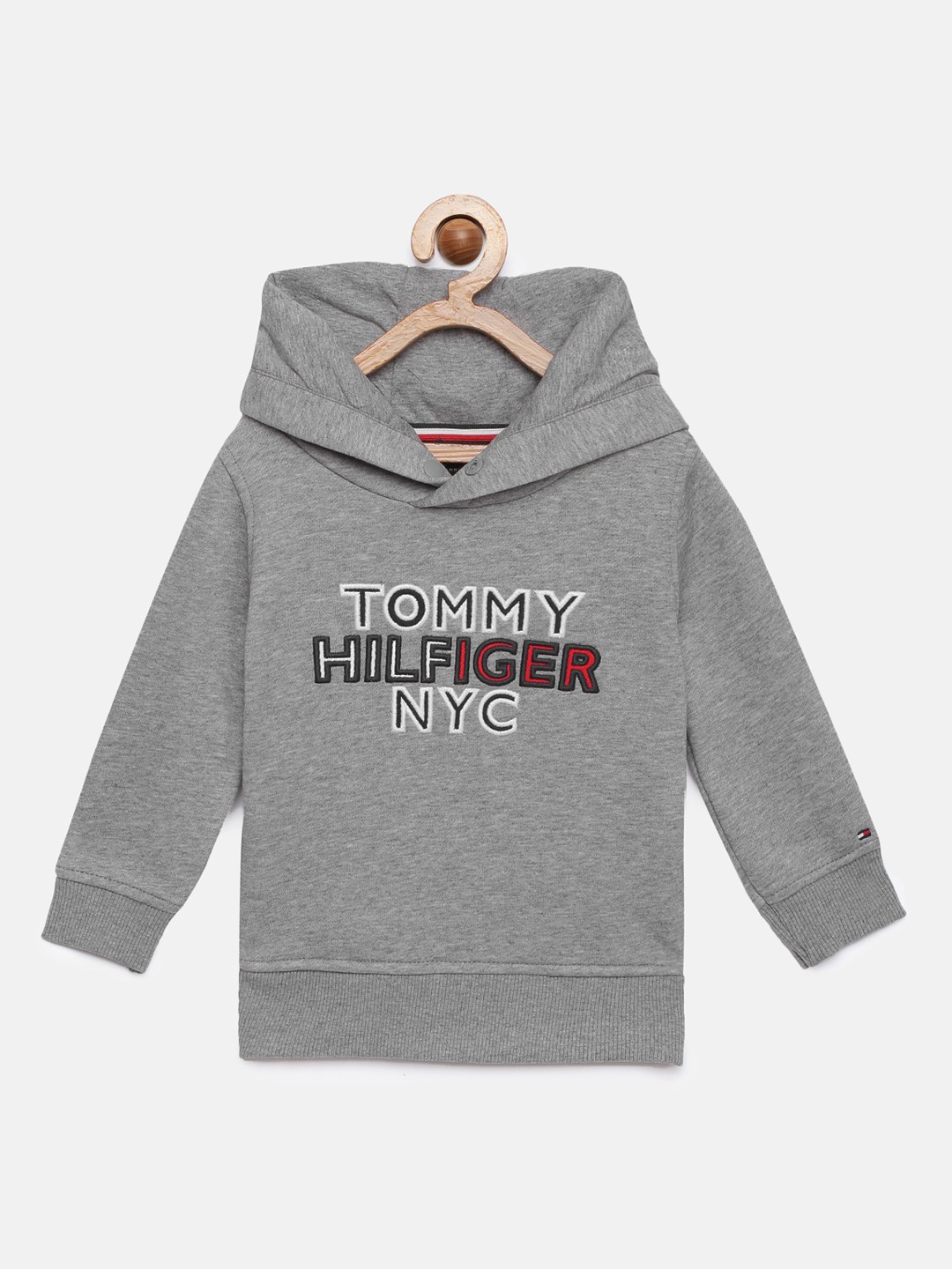 

Tommy Hilfiger Boys Grey NYC Printed Organic Cotton Hooded Sweatshirt