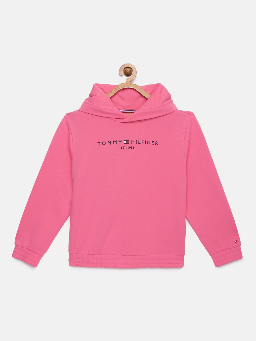 

Tommy Hilfiger Girls Pink Embroidered Hooded Sweatshirt