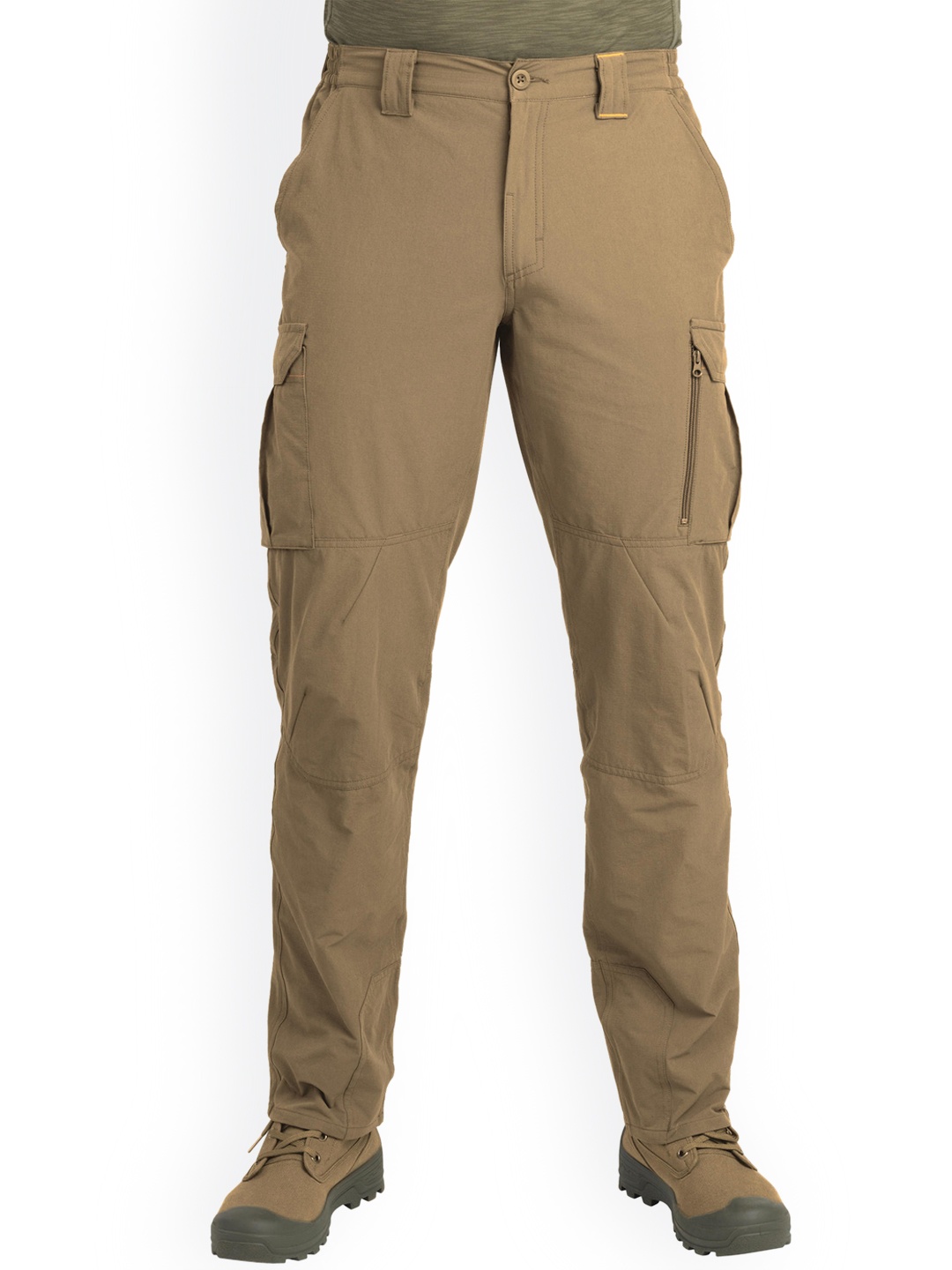 

SOLOGNAC By Decathlon Men Beige Regular Fit Solid Breathable Hiking Cargos