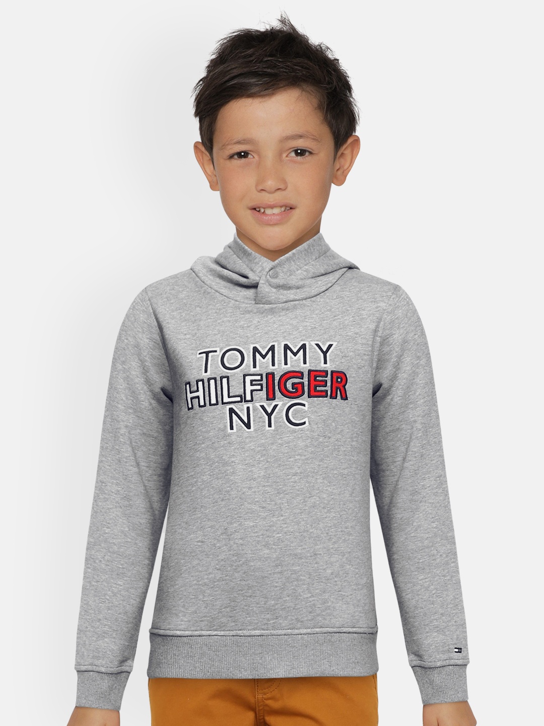 

Tommy Hilfiger Boys Grey Embroidered Hooded Sweatshirt