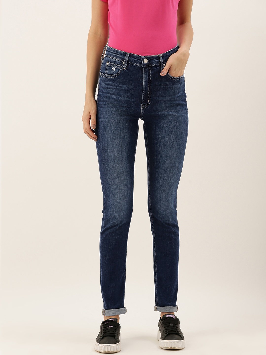 

Calvin Klein Jeans Women Blue Skinny Fit High-Rise Clean Look Stretchable Jeans