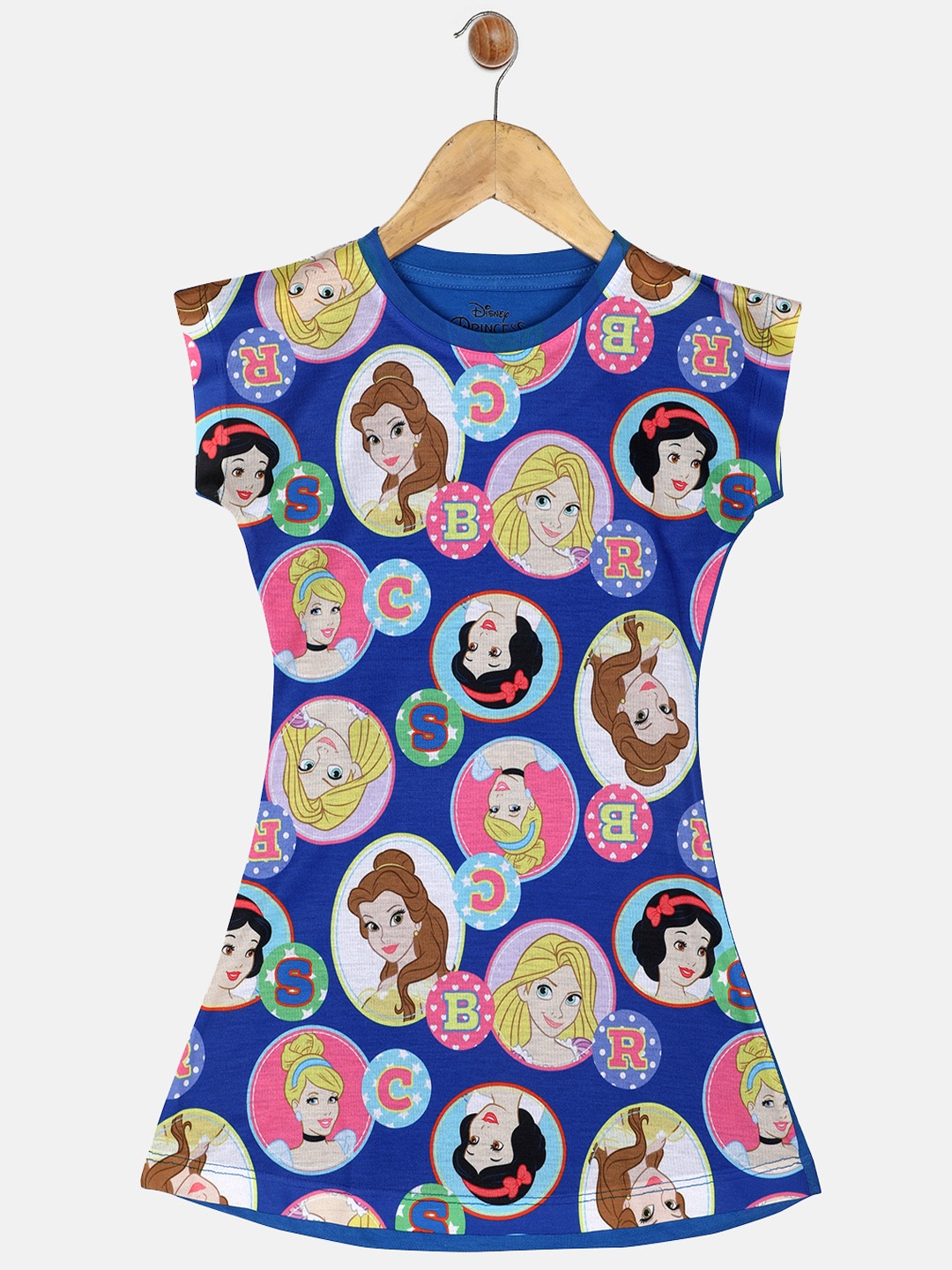 

YK Disney Girls Multicoloured Disney Princess Print A-Line Dress, Multi
