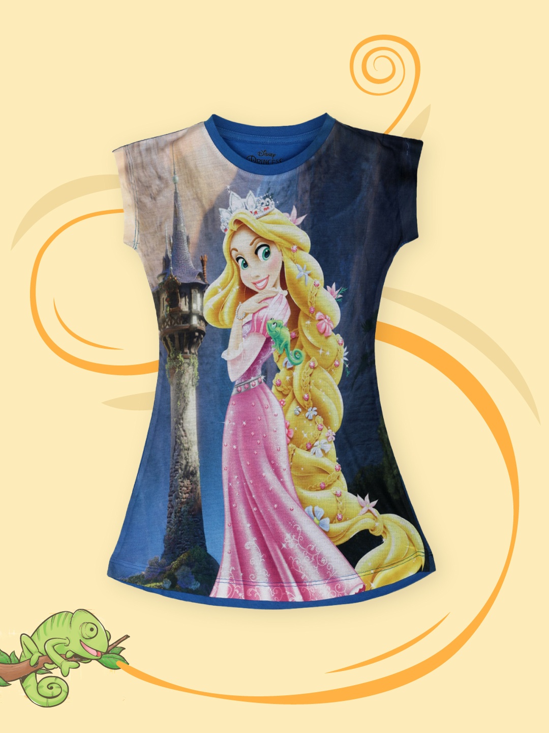 

YK Disney Girls Blue Printed A-Line Dress