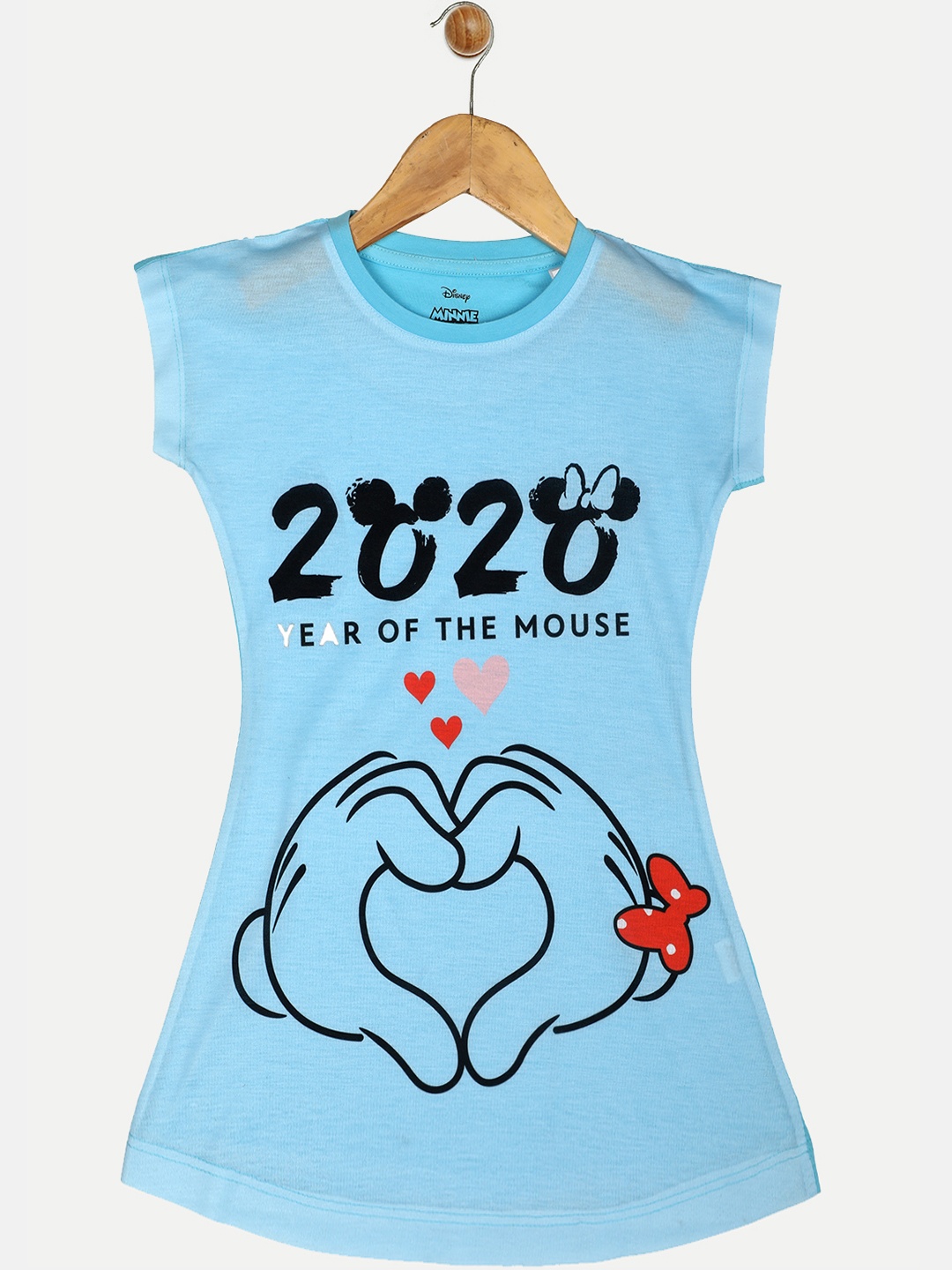 

YK Disney Girls Blue Minnie 2020 Print T-shirt Dress