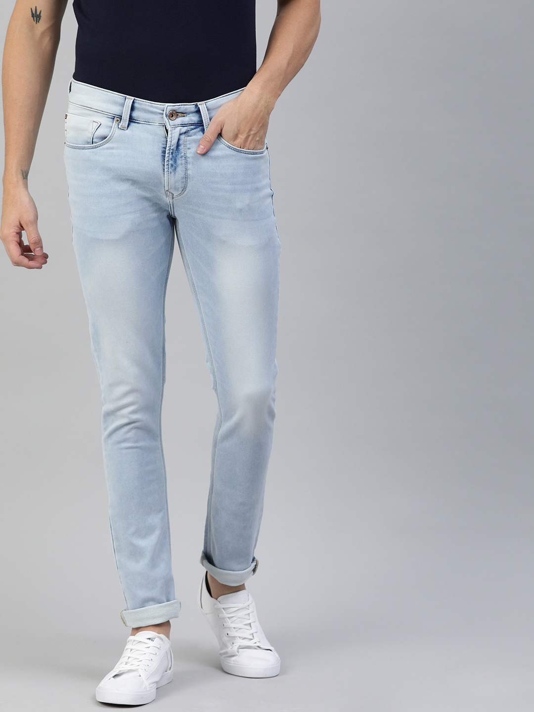 

SPYKAR Men Blue Skinny Fit Low-Rise Clean Look Stretchable Jeans