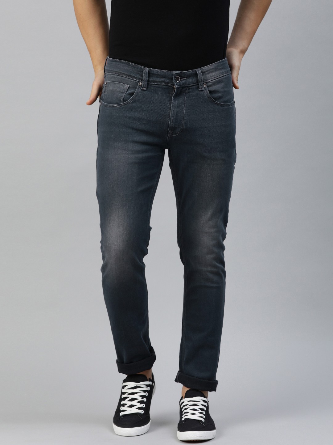 

SPYKAR Men Grey Rover Slim Fit Low-Rise Clean Look Stretchable Jeans
