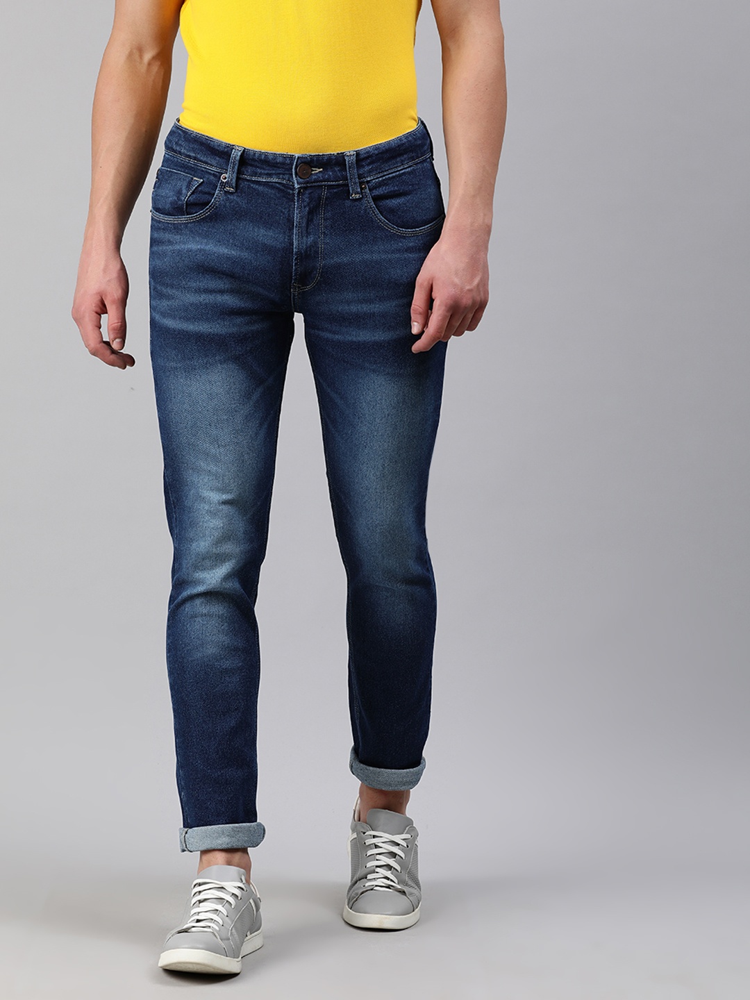 

SPYKAR Men Blue Rover Regular Fit Low-Rise Clean Look Stretchable Jeans