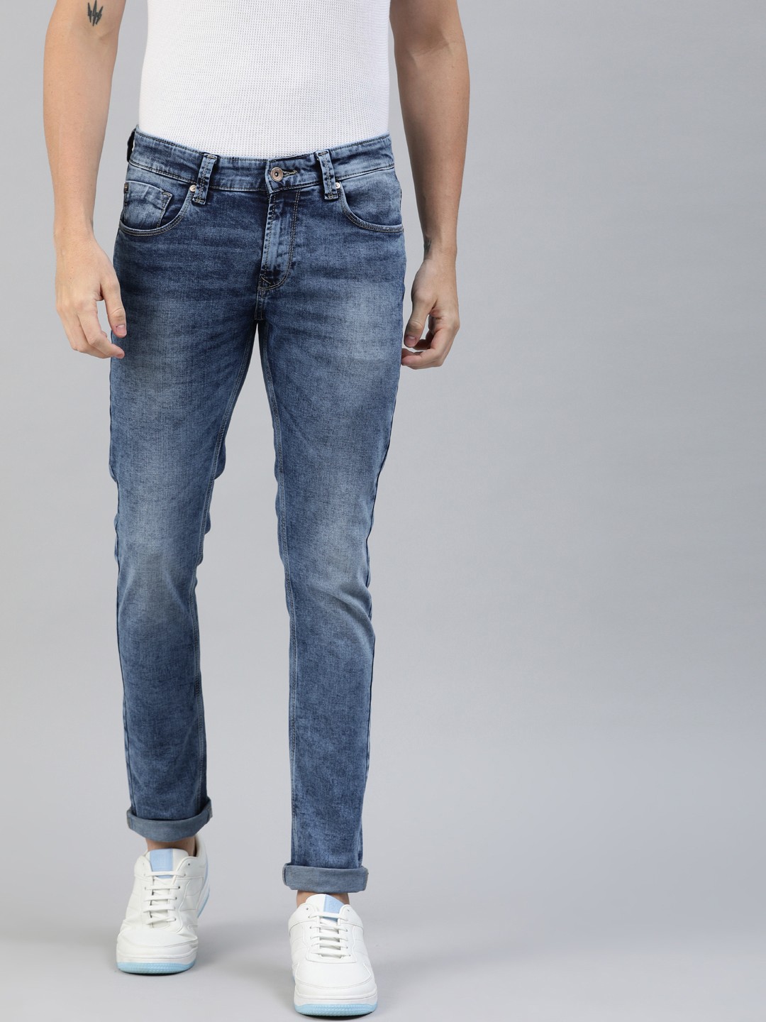 

SPYKAR Men Blue Skinny Fit Low-Rise Clean Look Jeans