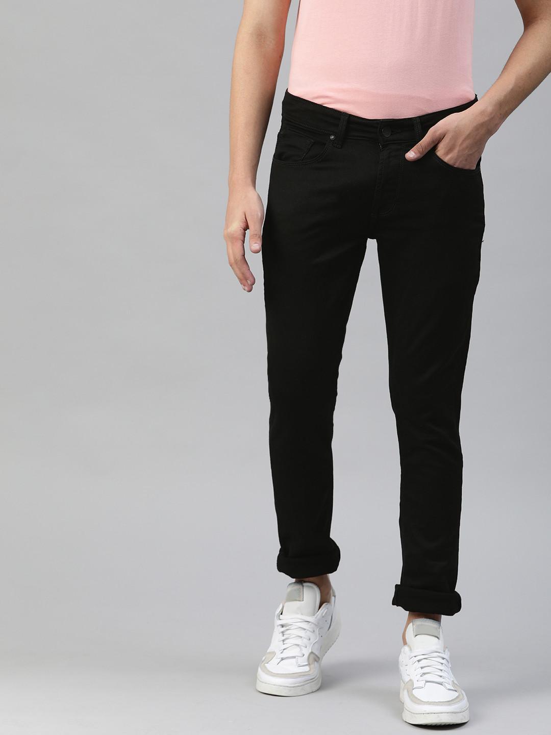 

SPYKAR Men Black Skinny Fit Low-Rise Clean Look Stretchable Jeans