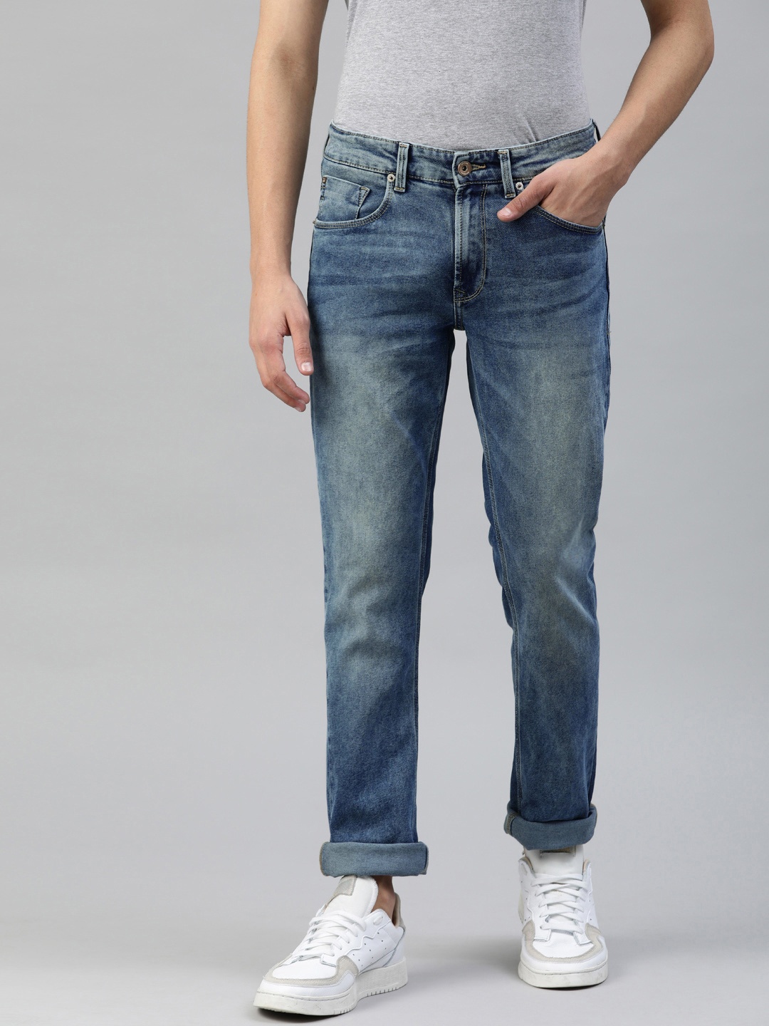 

SPYKAR Men Blue Rover Slim Fit Low-Rise Clean Look Stretchable Jeans