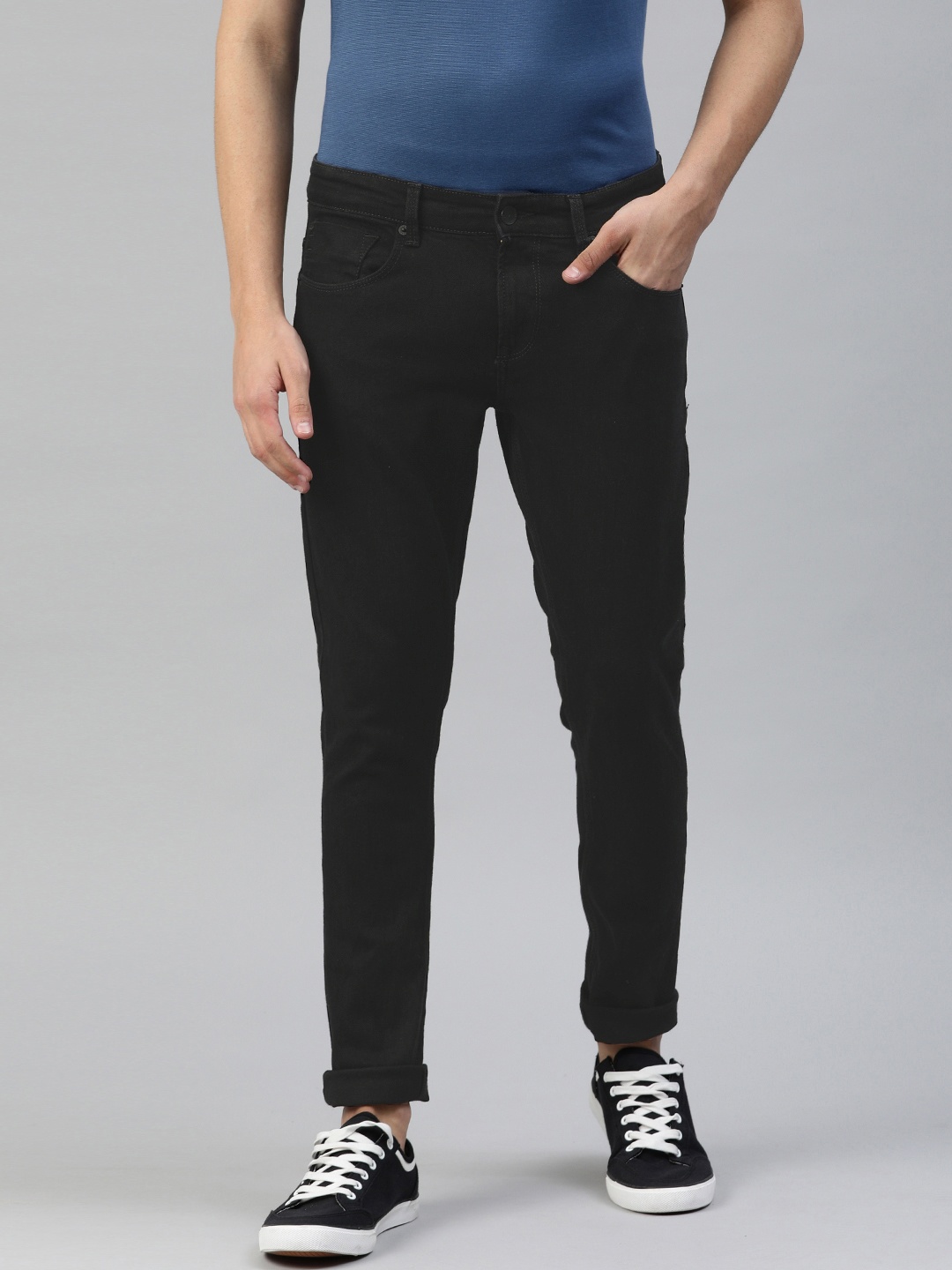 

SPYKAR Men Black Rover Slim Fit Low-Rise Clean Look Stretchable Jeans