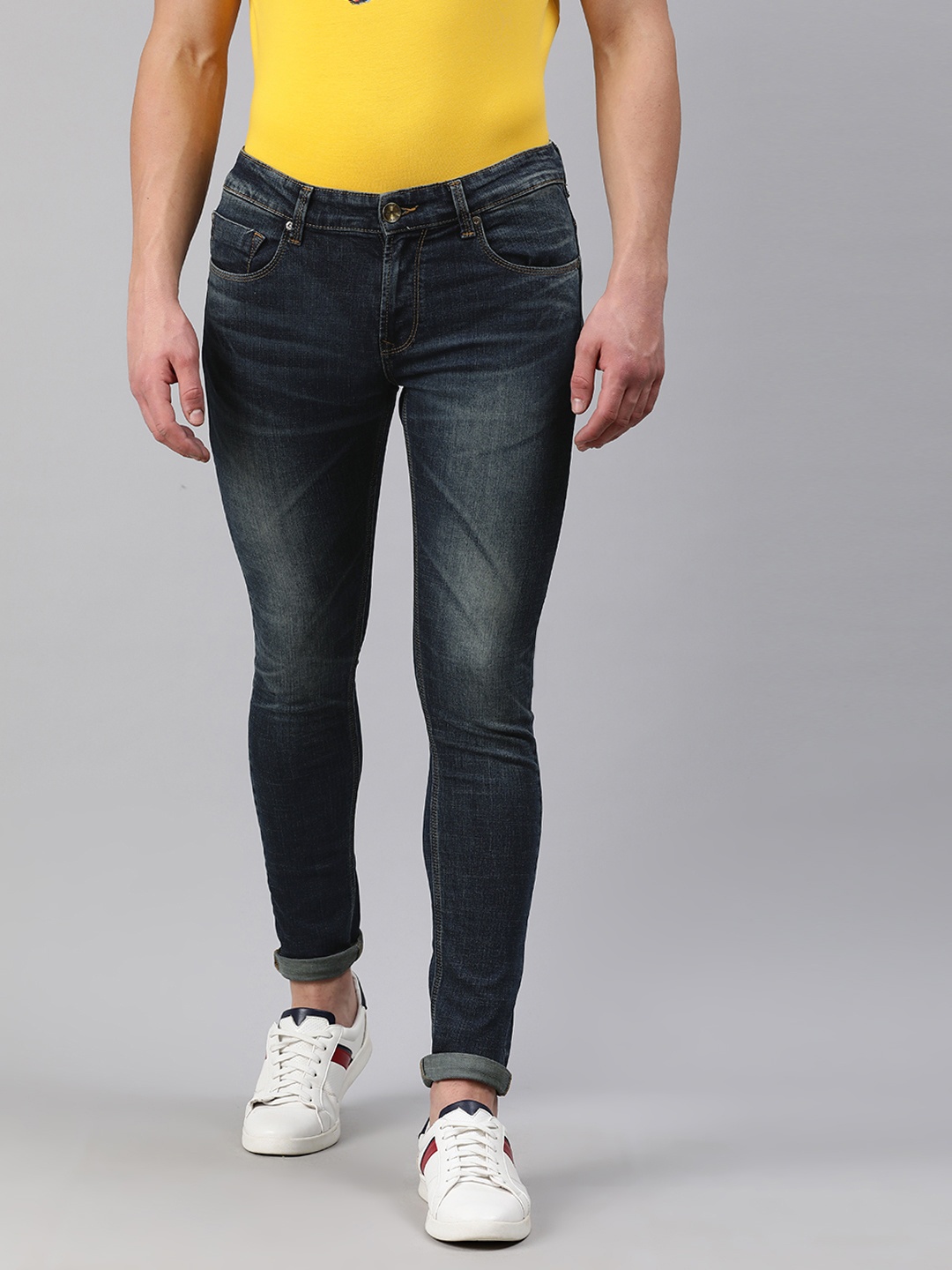 

SPYKAR Men Blue Super Skinny Fit Low-Rise Clean Look Stretchable Jeans
