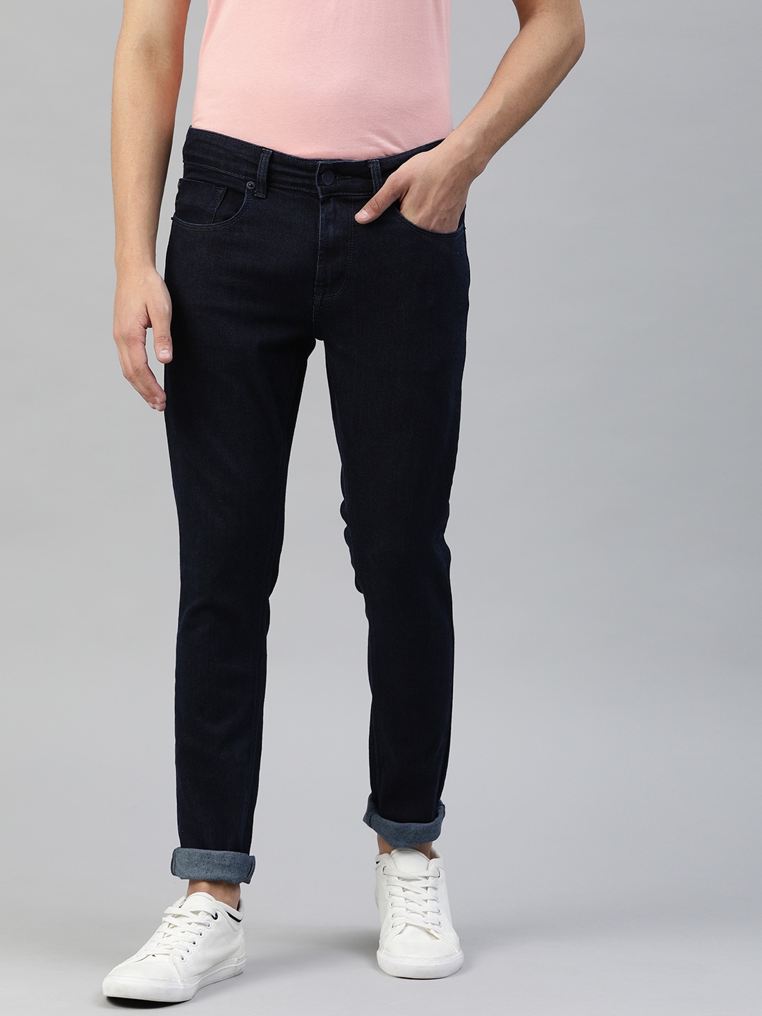 

SPYKAR Men Blue Super Skinny Fit Low-Rise Clean Look Stretchable Jeans