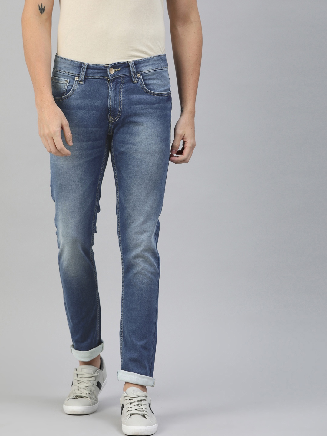 

SPYKAR Men Blue Skinny Fit Low-Rise Clean Look Stretchable Jeans