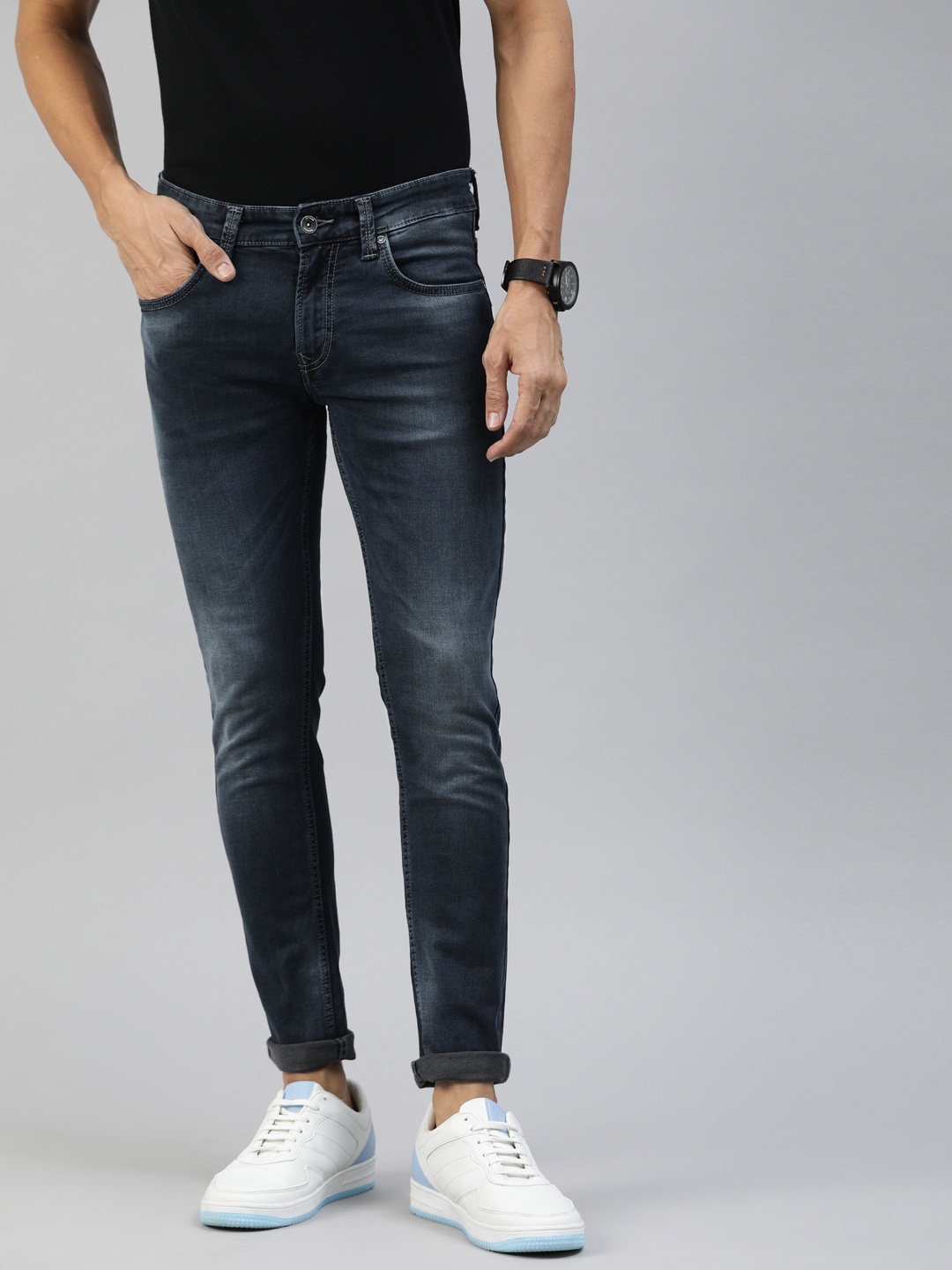 

SPYKAR Men Blue Super Skinny Fit Low-Rise Clean Look Jeans