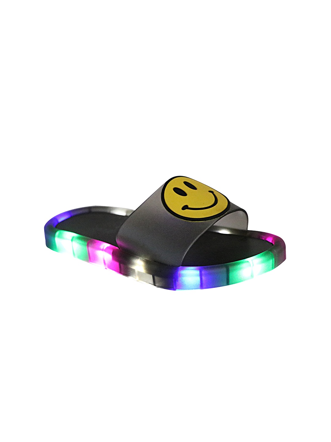 

Shoetopia Girls Black & Grey Self Design Sliders