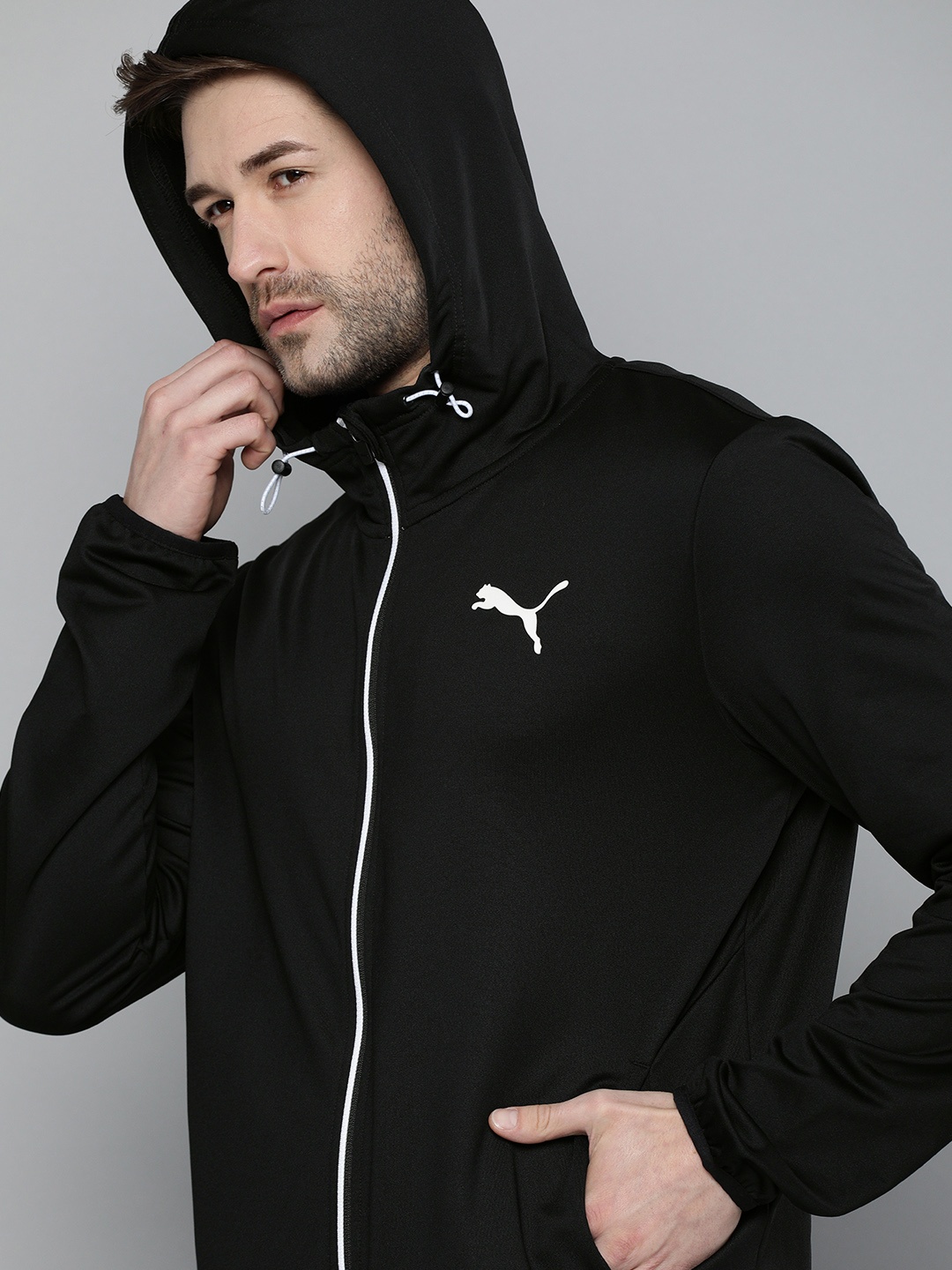 

Puma Men Black Solid RTG FZ Sporty Track Jacket