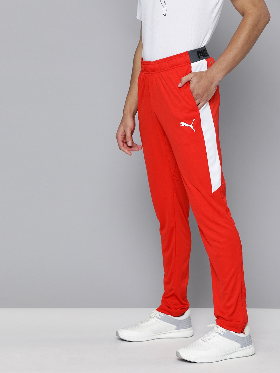 

Puma Men Red Solid Slim Fit Drycell Speed Track Pants with Side Stripe