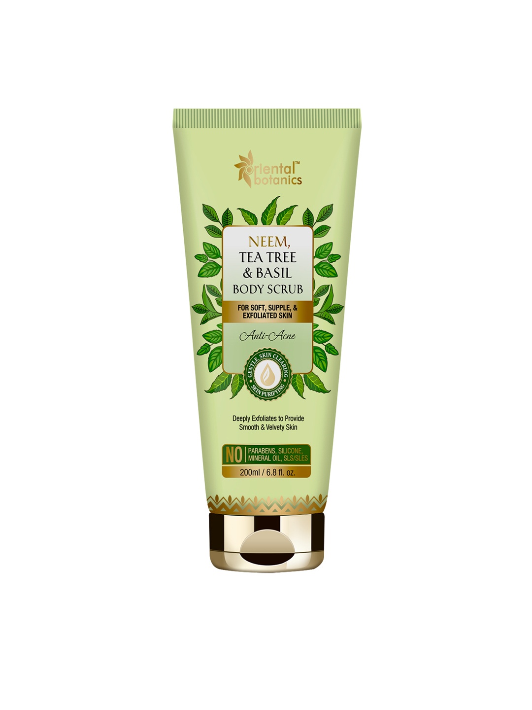 

Oriental Botanics Unisex Neem, Tea Tree & Basil Anti Acne Body Scrub 200 ml, Green