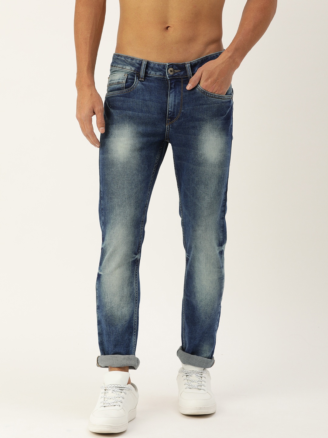 

Flying Machine Men Blue Jackson Skinny Fit Mid-Rise Clean Look Stretchable Jeans
