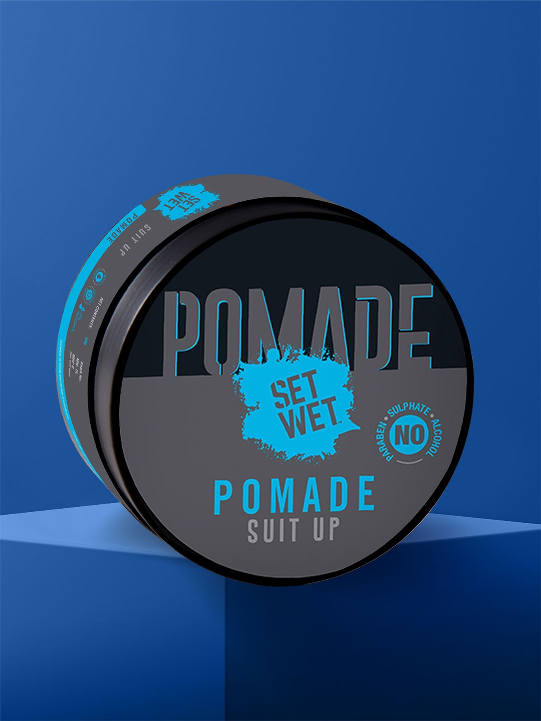 

Set Wet Men Pomade for Slick & Shiny Look Hair Wax - 60 g, Black