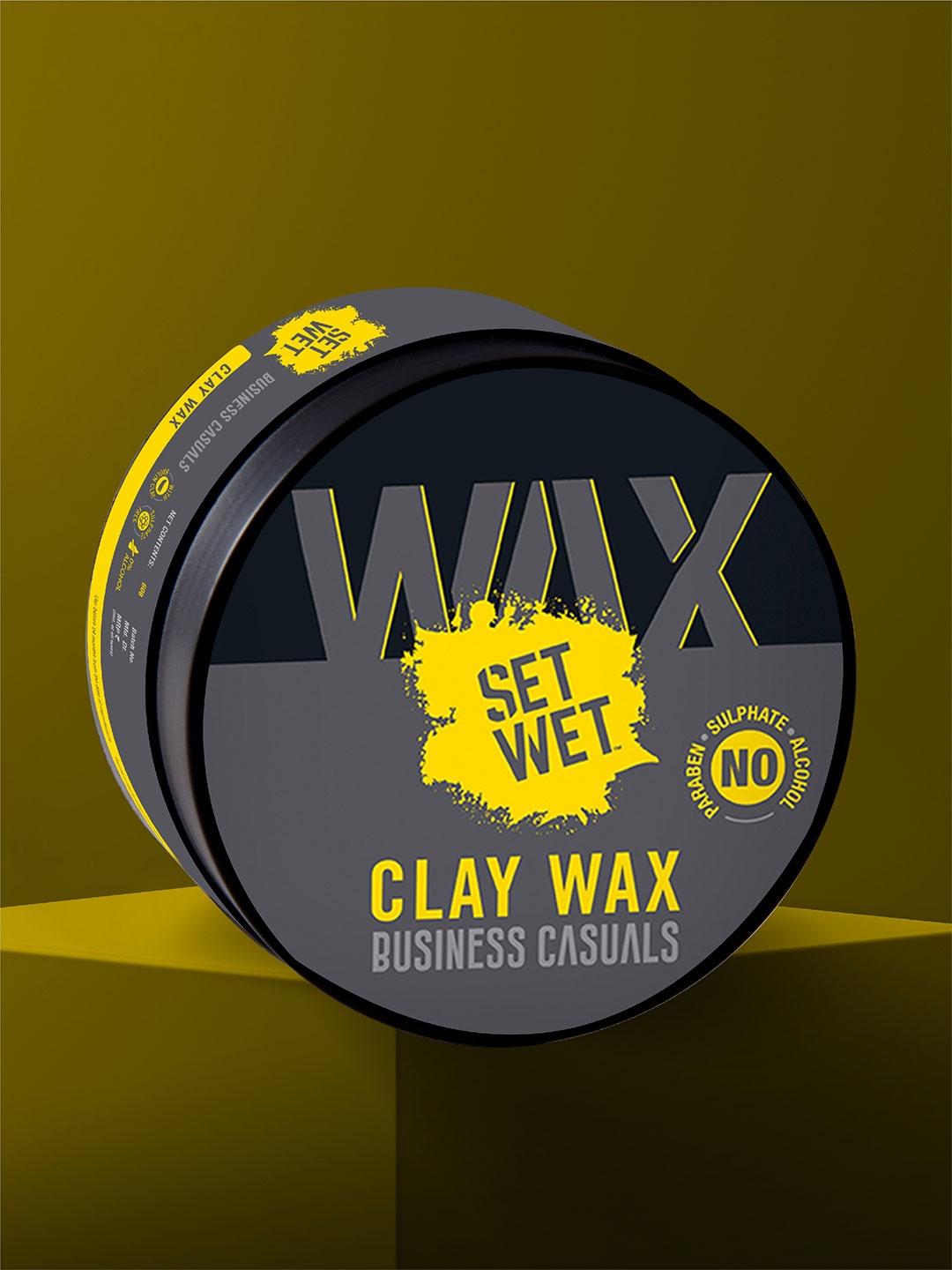 

Set Wet Men Ultra Matte Finish Zero Shine Clay Hair Wax - 60 g, Charcoal