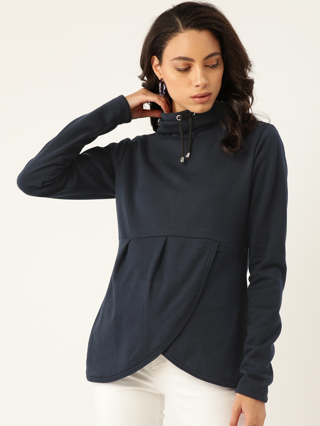 

Alsace Lorraine Paris Women Navy Blue Solid Sweatshirt