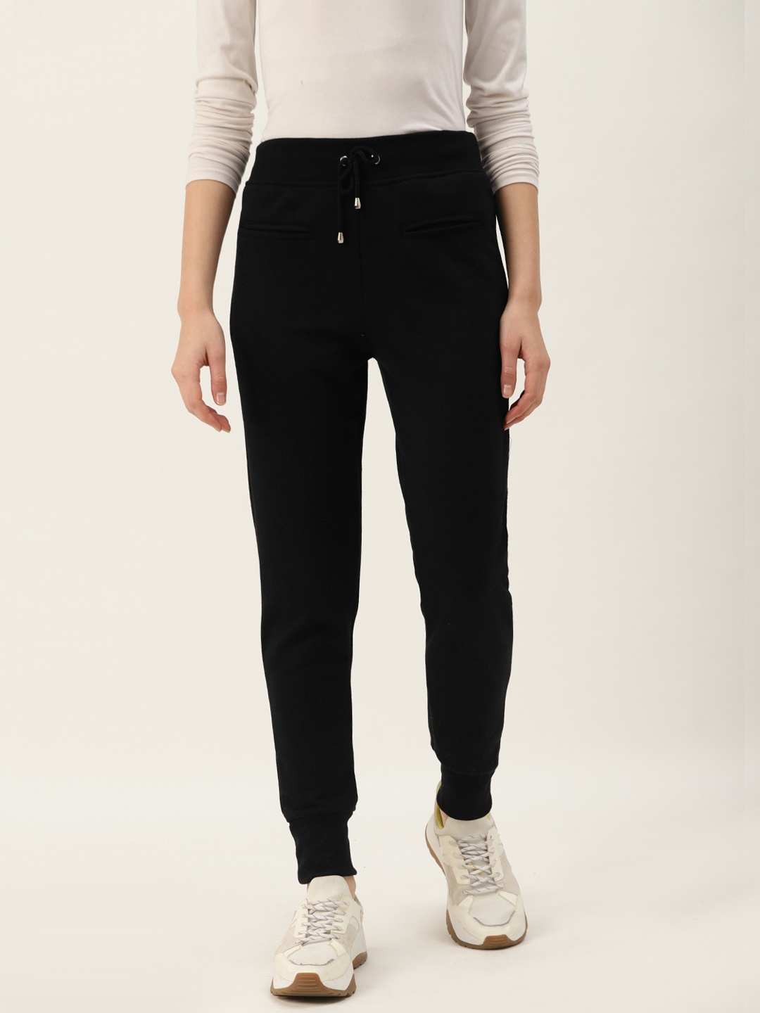 

Alsace Lorraine Paris Women Black Solid Joggers