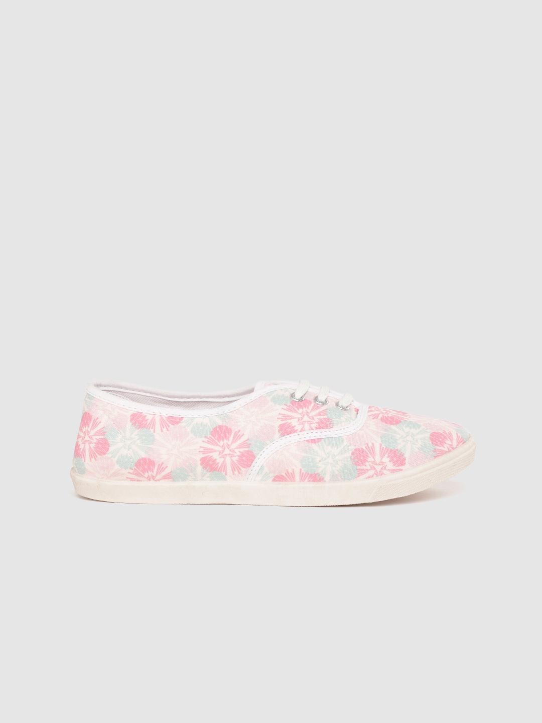 

DressBerry Women Pink & Mint Green Floral Print Sneakers